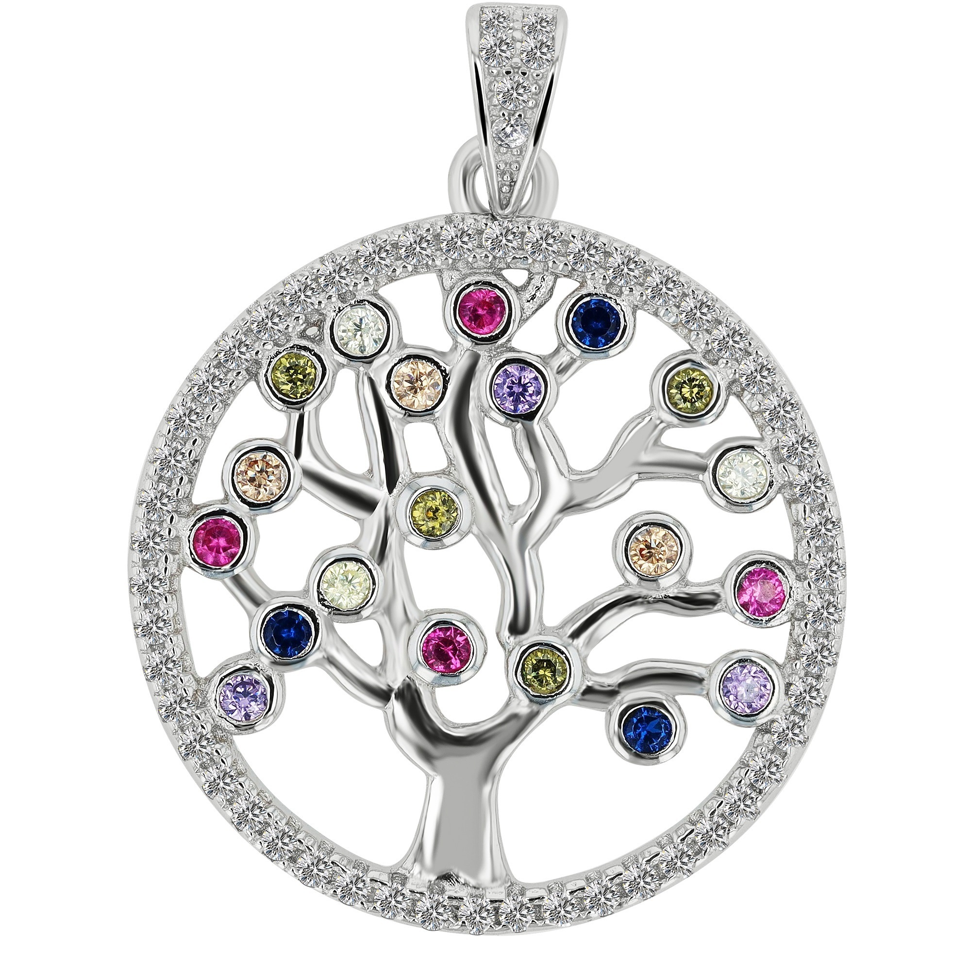 ADELIA ́S Damen Kettenanhänger "modischer Schmuck Anhänger aus 925 Sterling Silber", Silber 925 (Sterlingsilber), bunt, Silber 925 (Sterlingsilber),