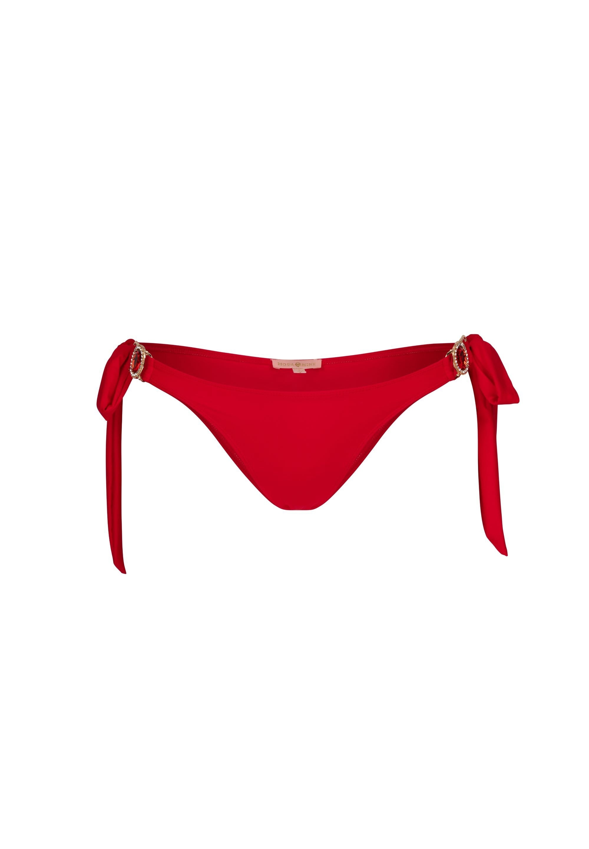 Moda Minx Bikini-Hose »Amour«, (1 St., Panty), mit seitlicher Bindung und tollem Steinbesatz