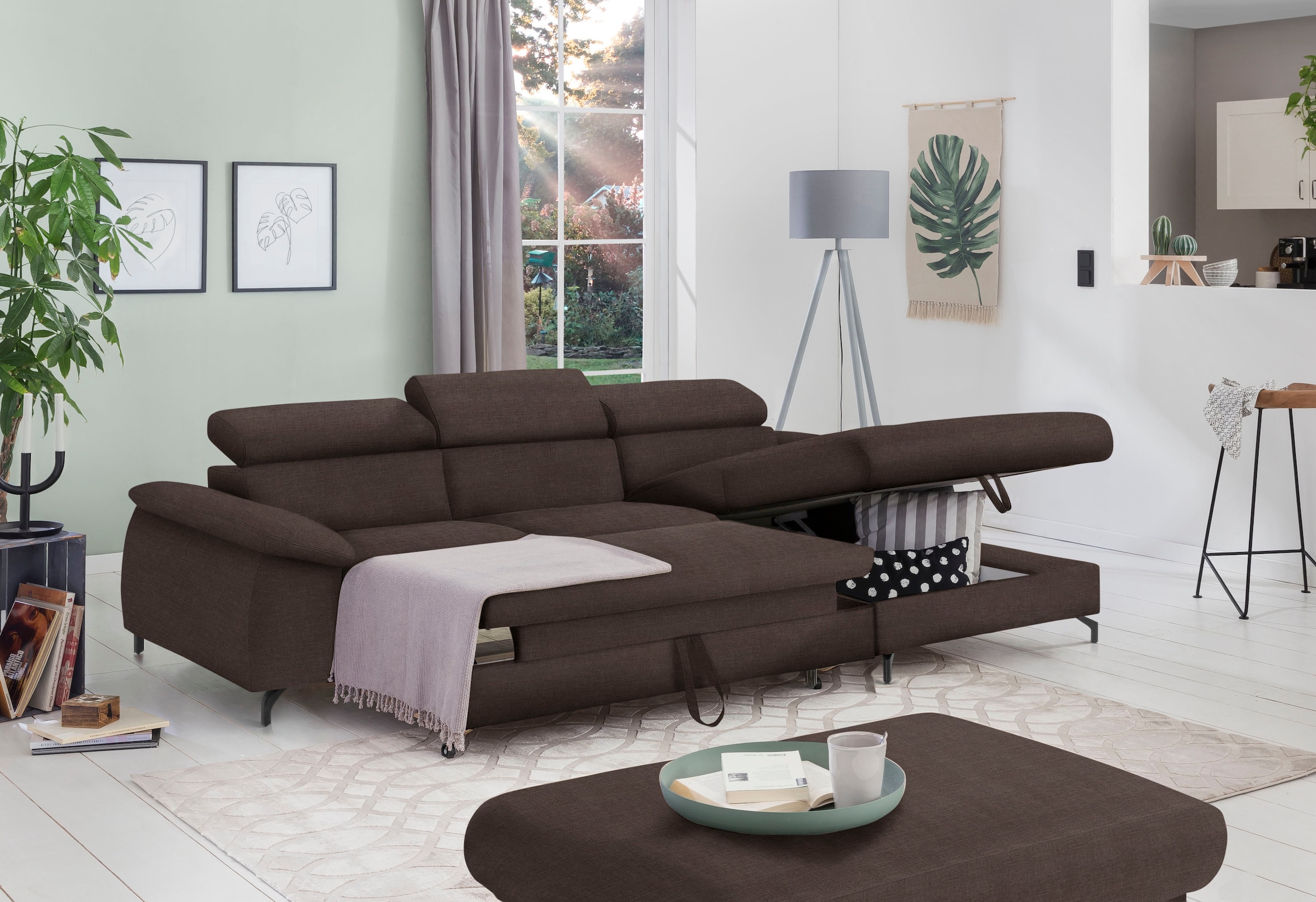 COTTA Ecksofa »Kitty L-Form«, mit Kopfteilverstellung, wahlweise mit Bettfunktion & Bettkasten