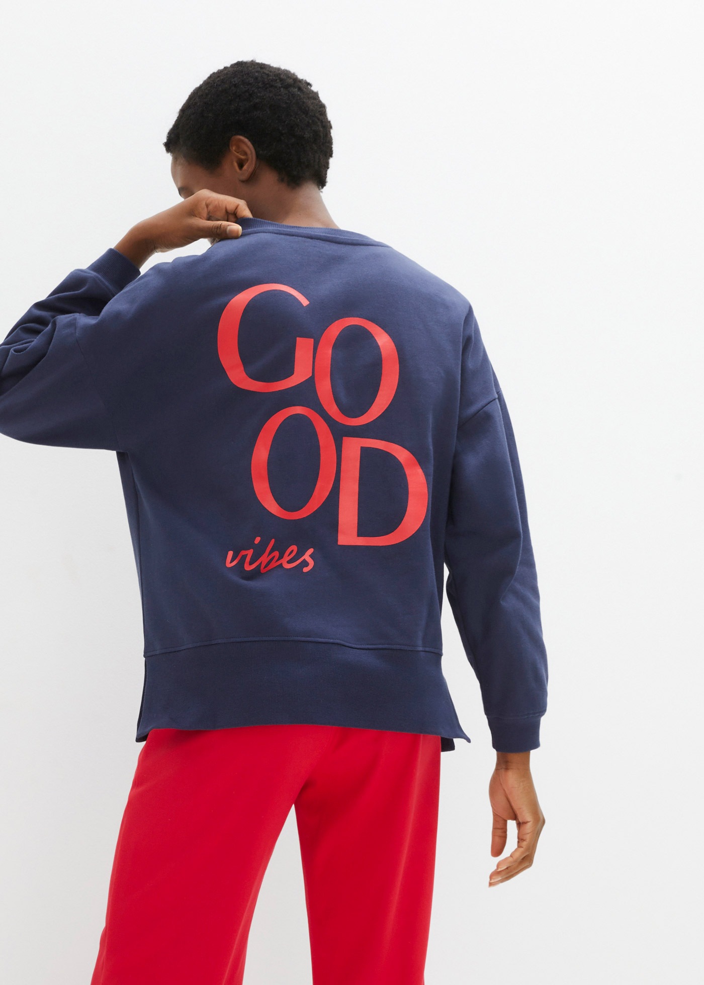 bonprix Sweatshirt, lässiger Schnitt, überschnittene Schulter, Oversize-Pas günstig online kaufen