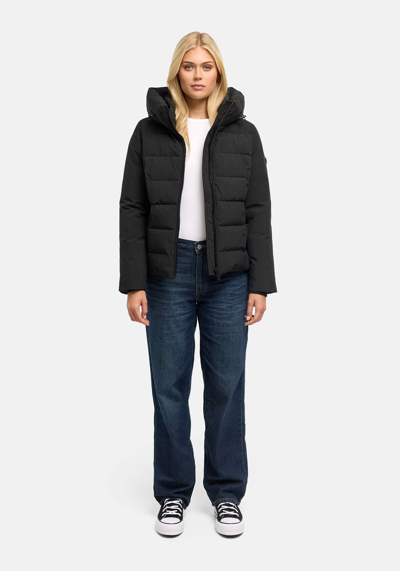 Marikoo Winterjacke »Akiliaa« mit Kapuze Warme Winterjacke mit Kapuze und taillierter Passform
