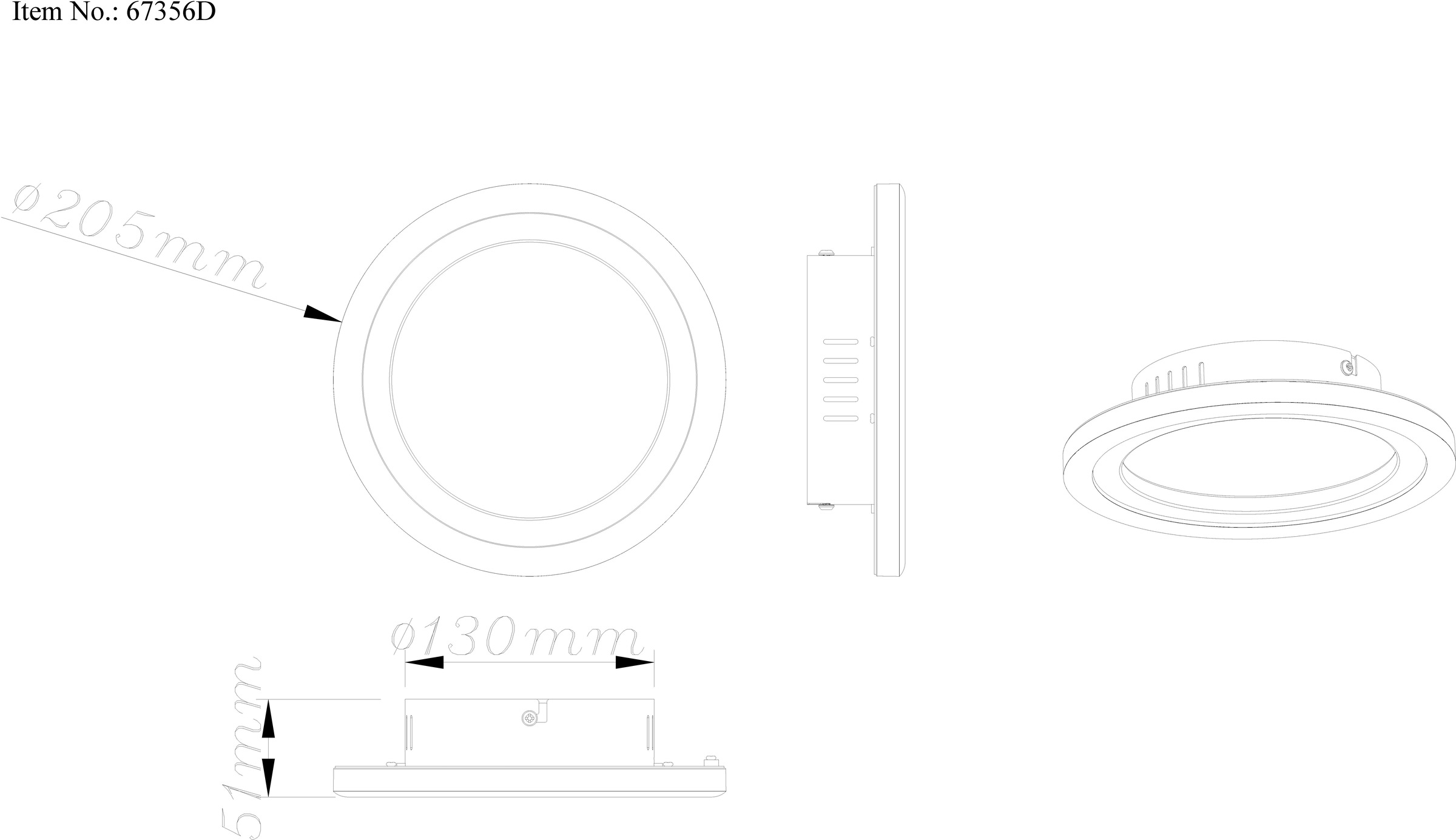 GLOBO LIGHTING Deckenleuchte »DAKARI I« LED-Modul 1 Stk. Warmweiß Deckenlampe Wohnzimmer-Leuchte Schlafzimmer-Leuchte Flur Küche