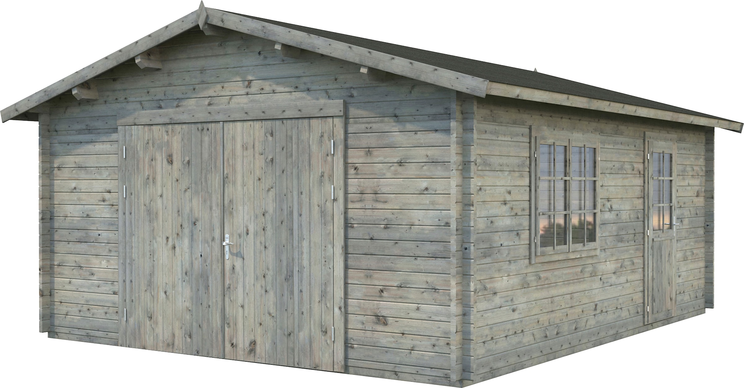 Garage »Roger«, BxTxH: 514x598x287 cm, mit Holztor, grau