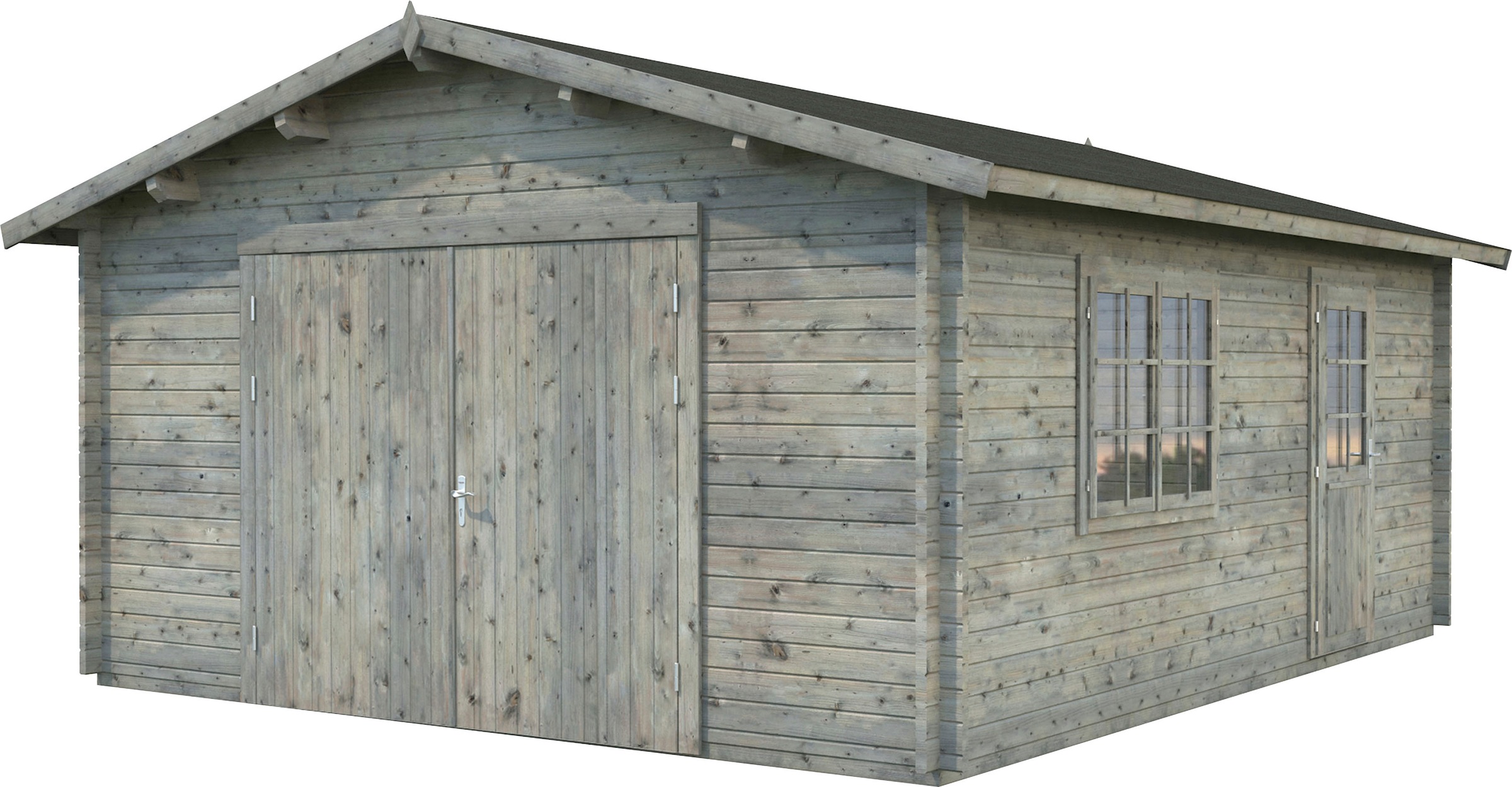 Palmako Garage "Roger", BxTxH: 514x598x287 cm, mit Holztor, grau