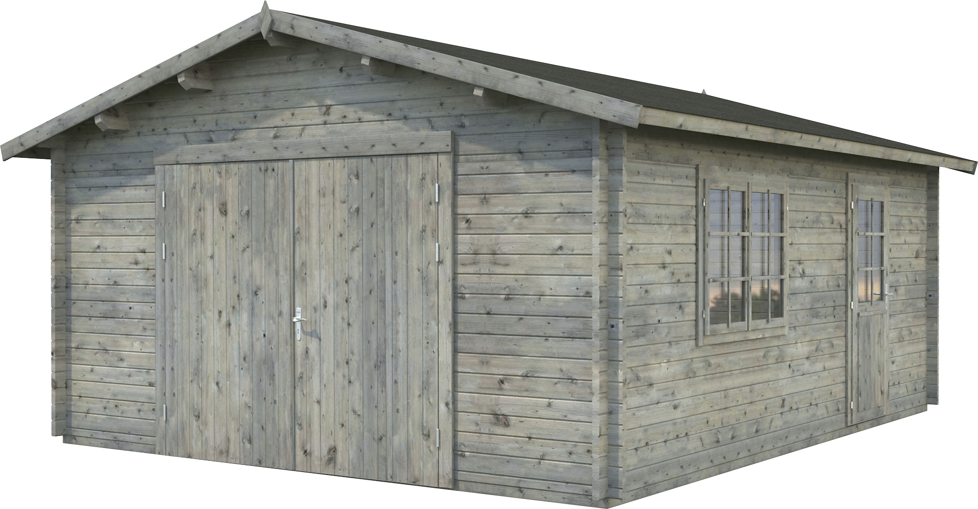 Palmako "Roger" BxTxH: 514x598x287 cm, mit Holztor, grau