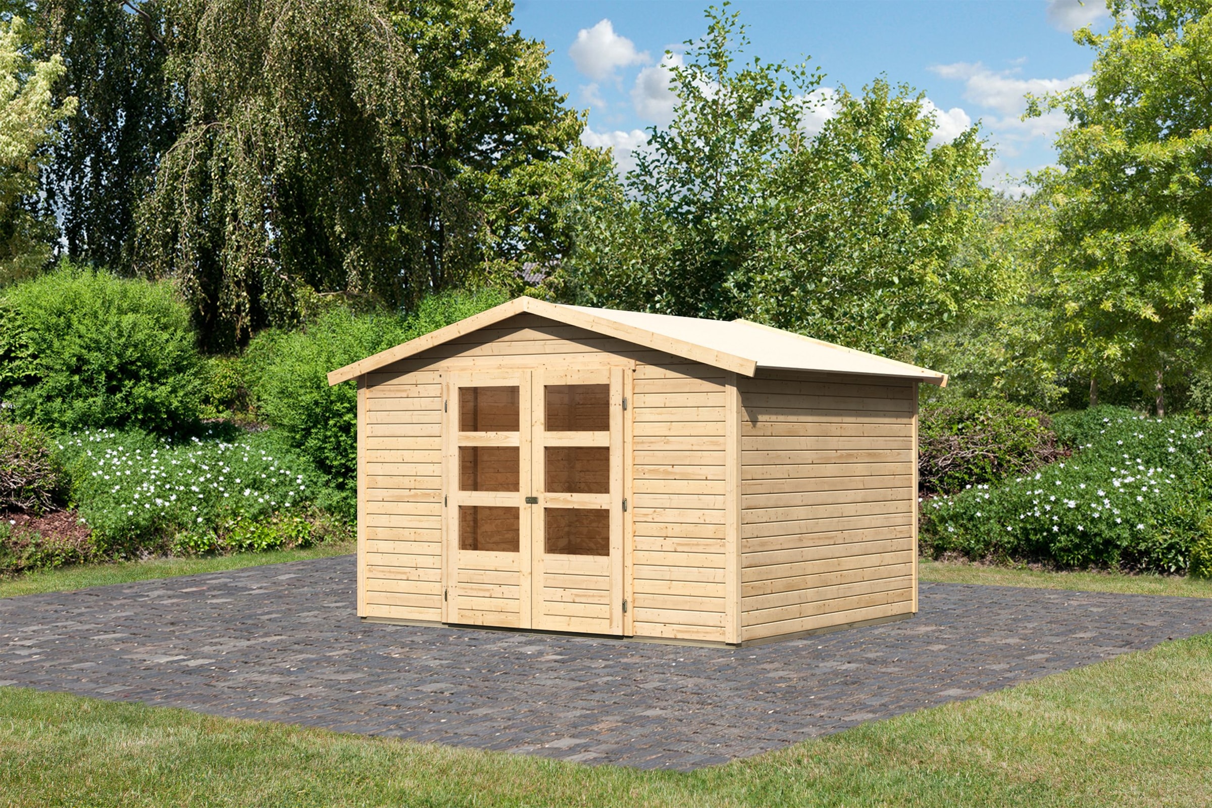 Karibu Gartenhaus ""Carlberg 4"", naturbelassen, anthrazit oder terragrau günstig online kaufen