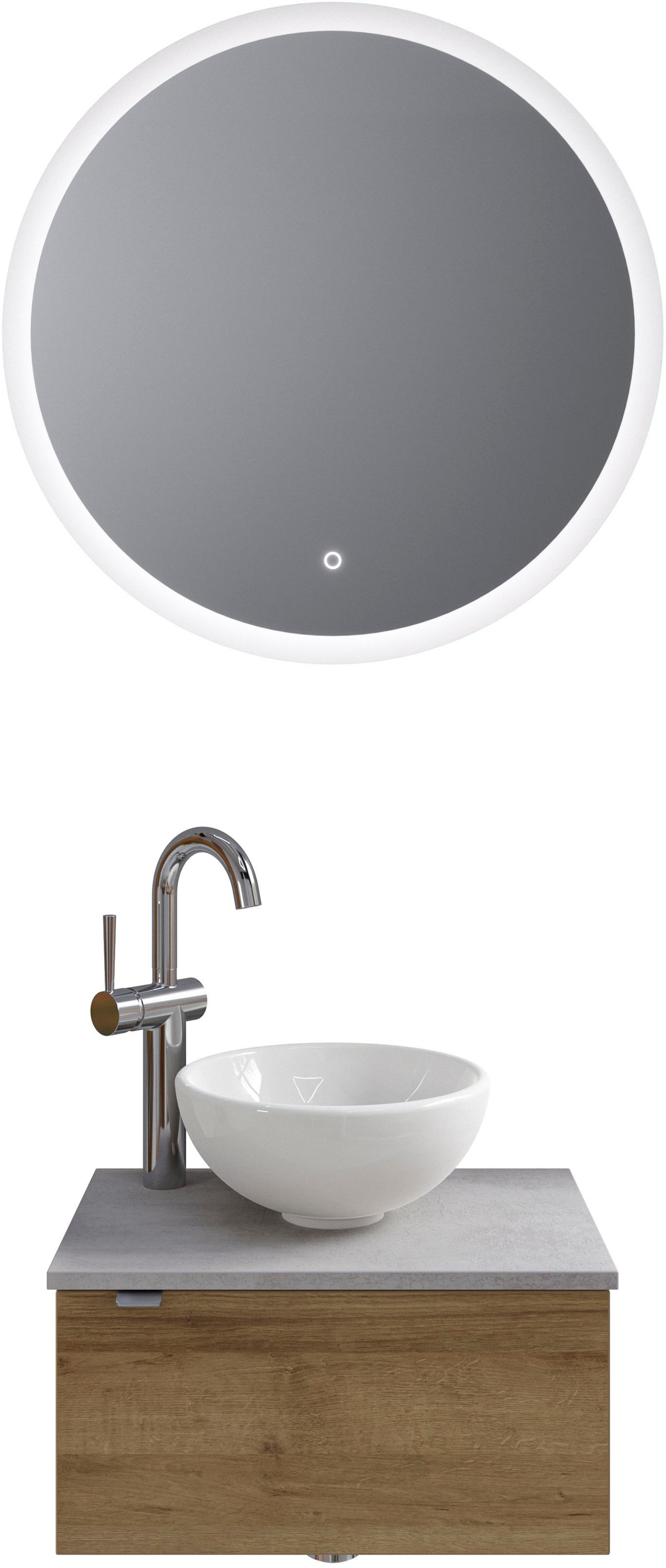 Saphir Badmöbel-Set "Serie 6915" 4 Stk. tlg. Gäste-Bad, mit LED-Spiegel und günstig online kaufen