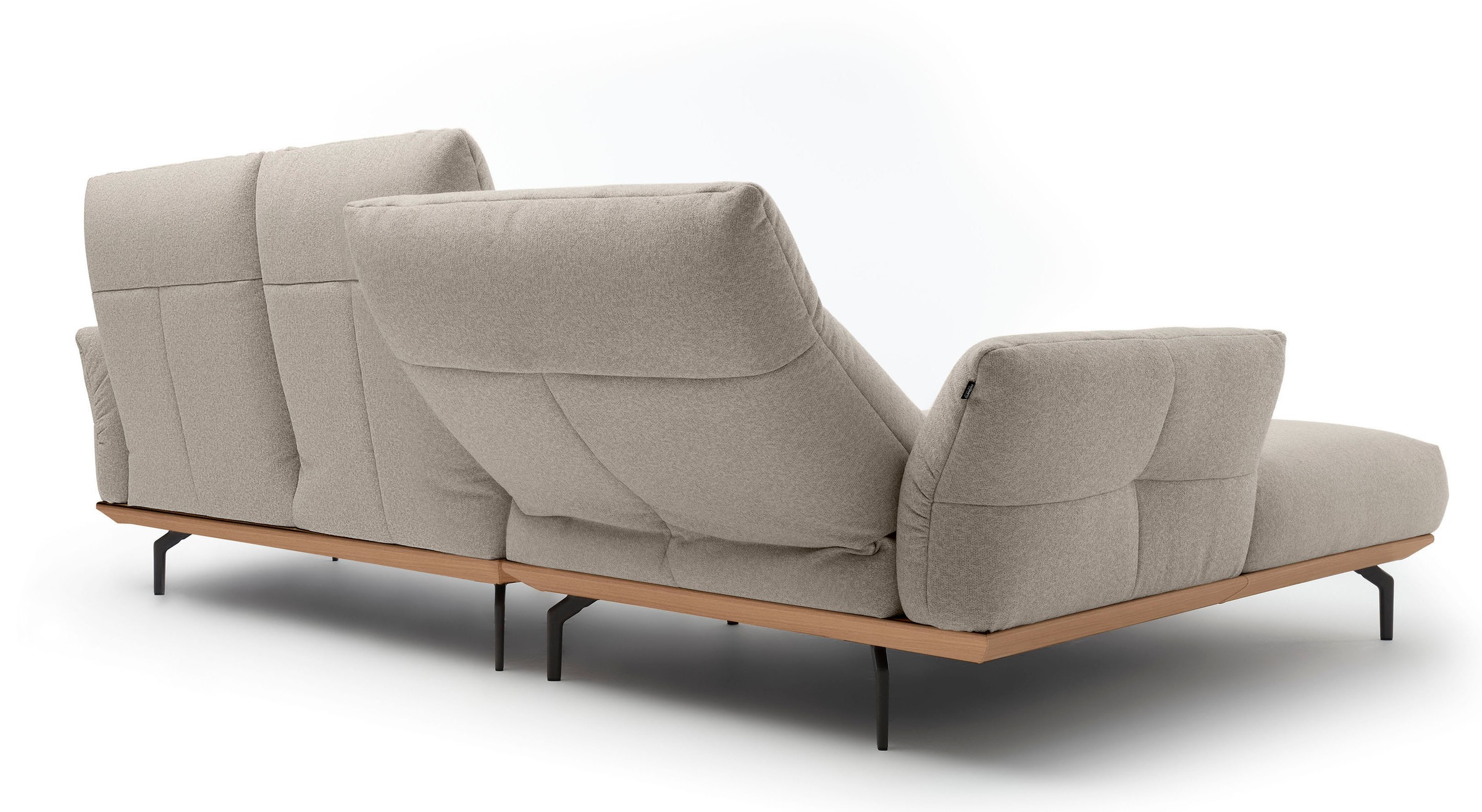 Creation BY ROLF BENZ Ecksofa »CR.460«, Sockel in Eiche, Alugussfüße in umbragrau, Breite 298 cm