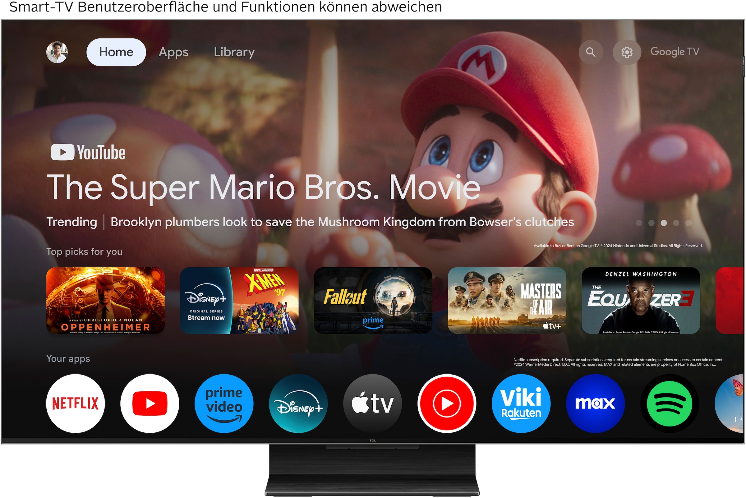 TCL QLED Mini LED-Fernseher »50Q7CX1«, 4K Ultra HD, Google TV, 4K HDR, AIPQ-Pro Prozessor, Smart TV, Apple TV, Dolby Atmos, HVA Panel