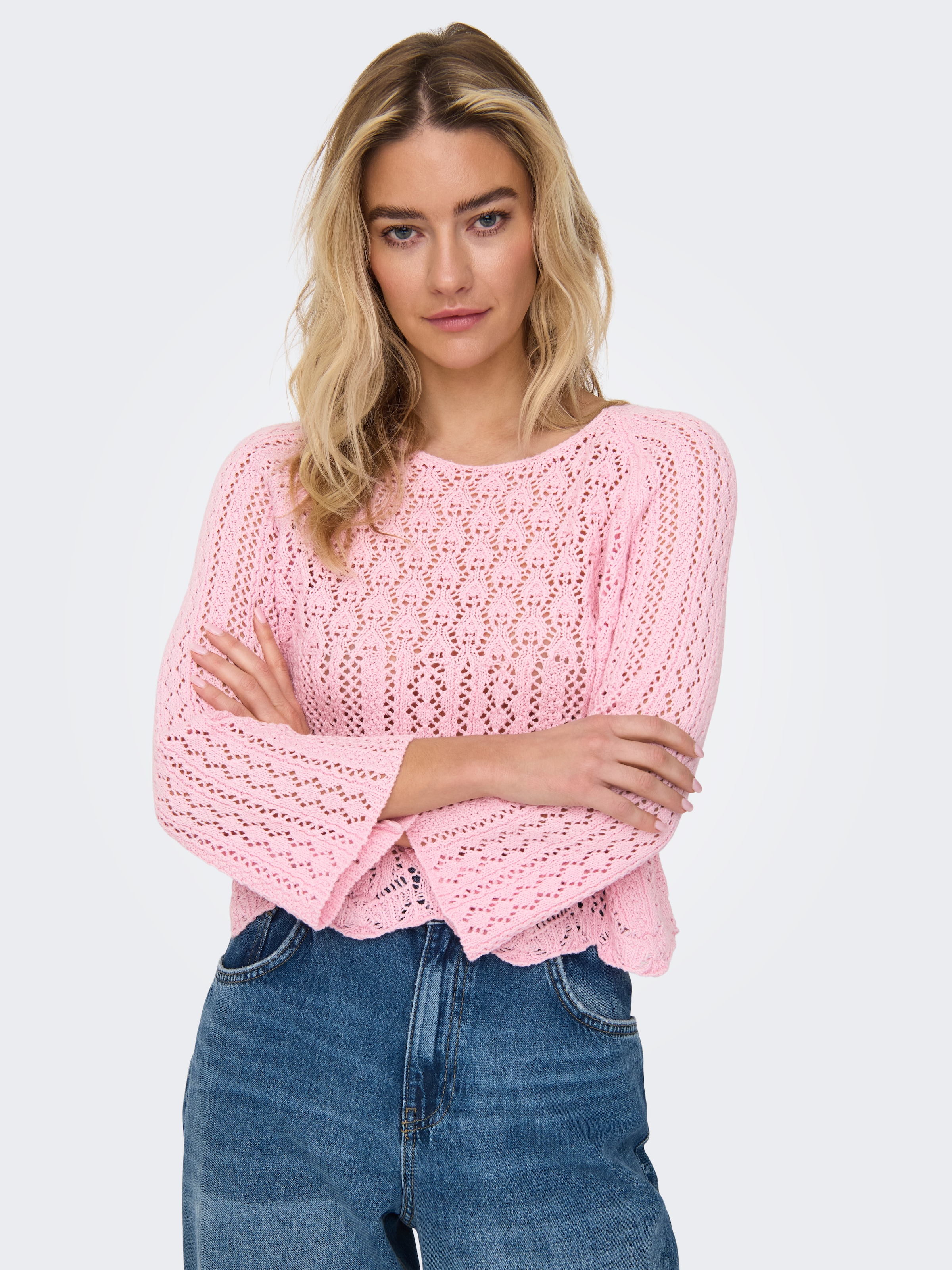 ONLY Rundhalspullover »ONLNOLA LIFE 3/4 PULLOVER KNT NOOS«