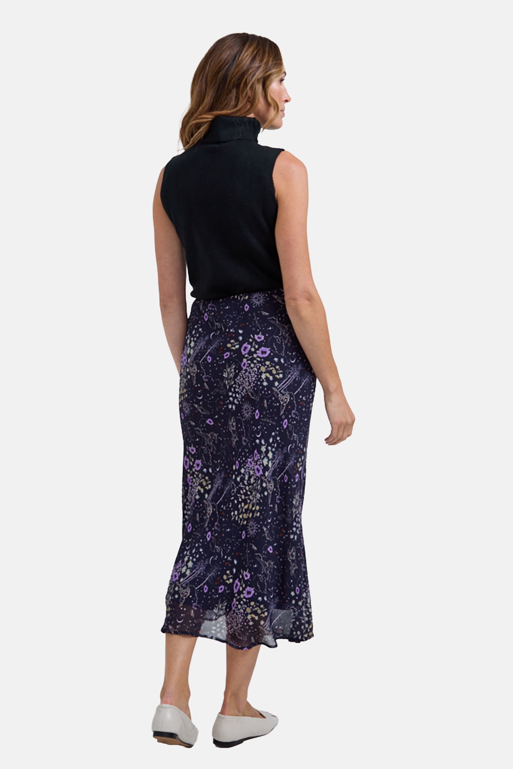 Lily and Lionel Midirock »Poppy Bias Cut Zodiac Print Midi Skirt In Multi Damen«