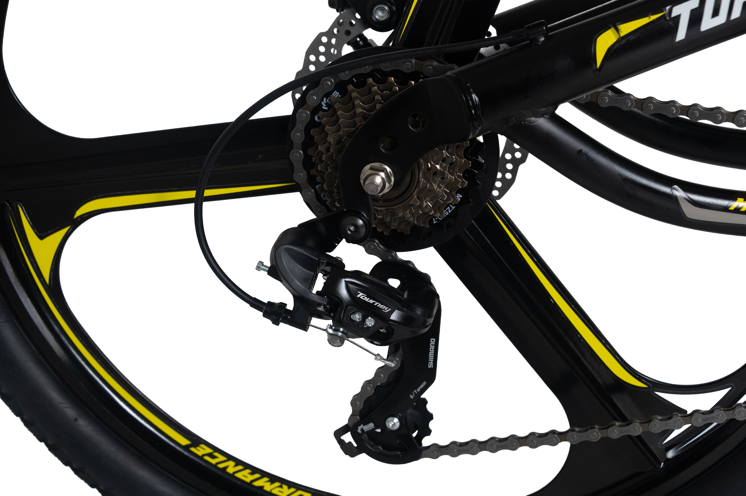 WYLD Mountainbike »WYLD Mountainbike Fully 26'' Topspin schwarz-gelb RH 51 cm« 21 Gang Shimano Tourney Schaltwerk Kettenschaltung