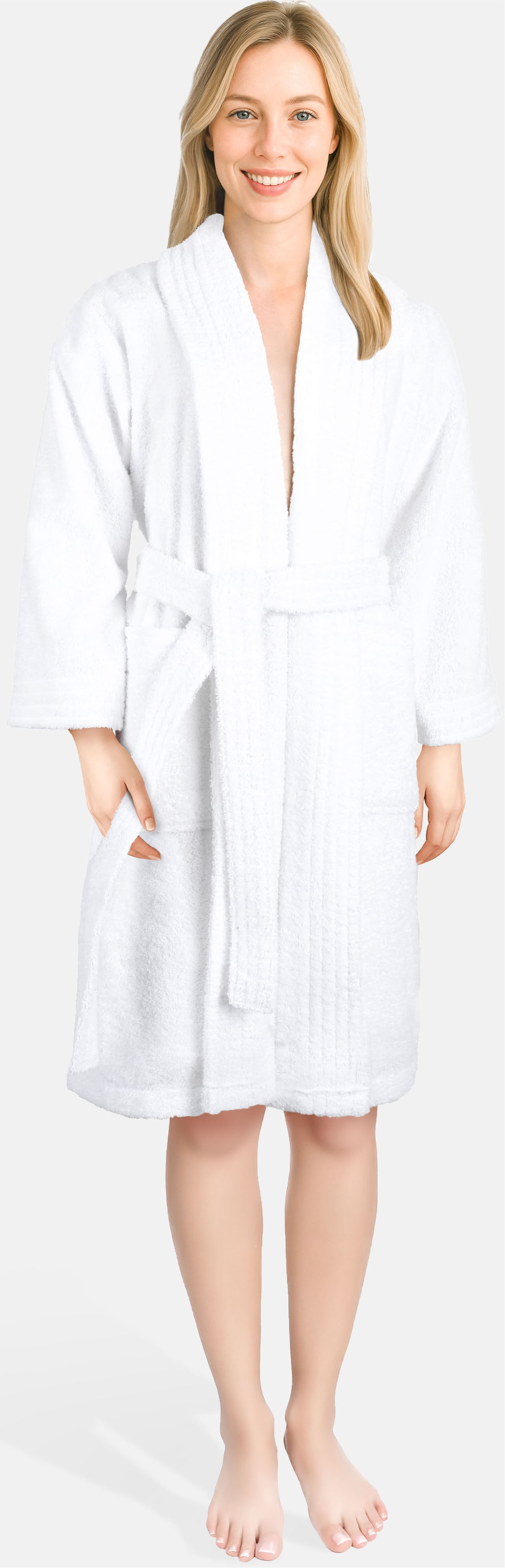 HAMMETEX Damenbademantel "Ren, 100% Baumwolle" 380 g/m² Frottee Bademantel günstig online kaufen