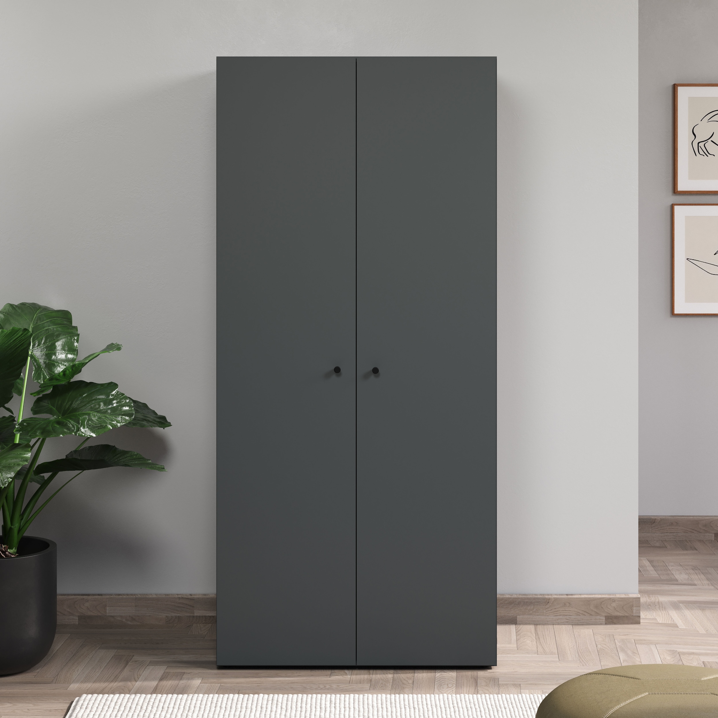 INOSIGN Kleiderschrank »Jersey Schlafzimmerschrank Garderobe Bestseller Schrank«, Drehtürenschrank mit modernen Griffen