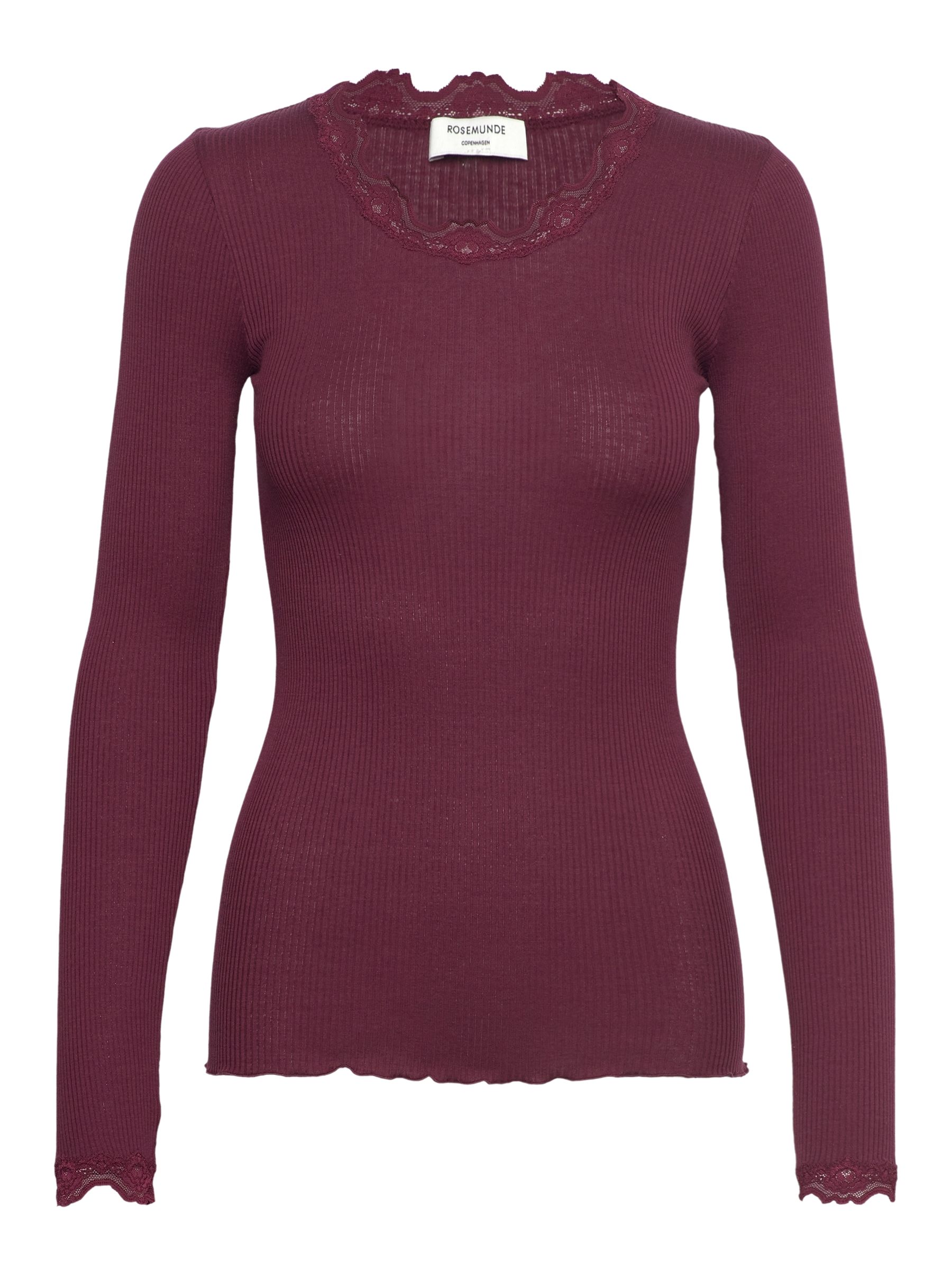 rosemunde Longsleeve "Babette silk shirt mit Seide" Langarm, mit Spitze, feminin, bequem, Seidenmix