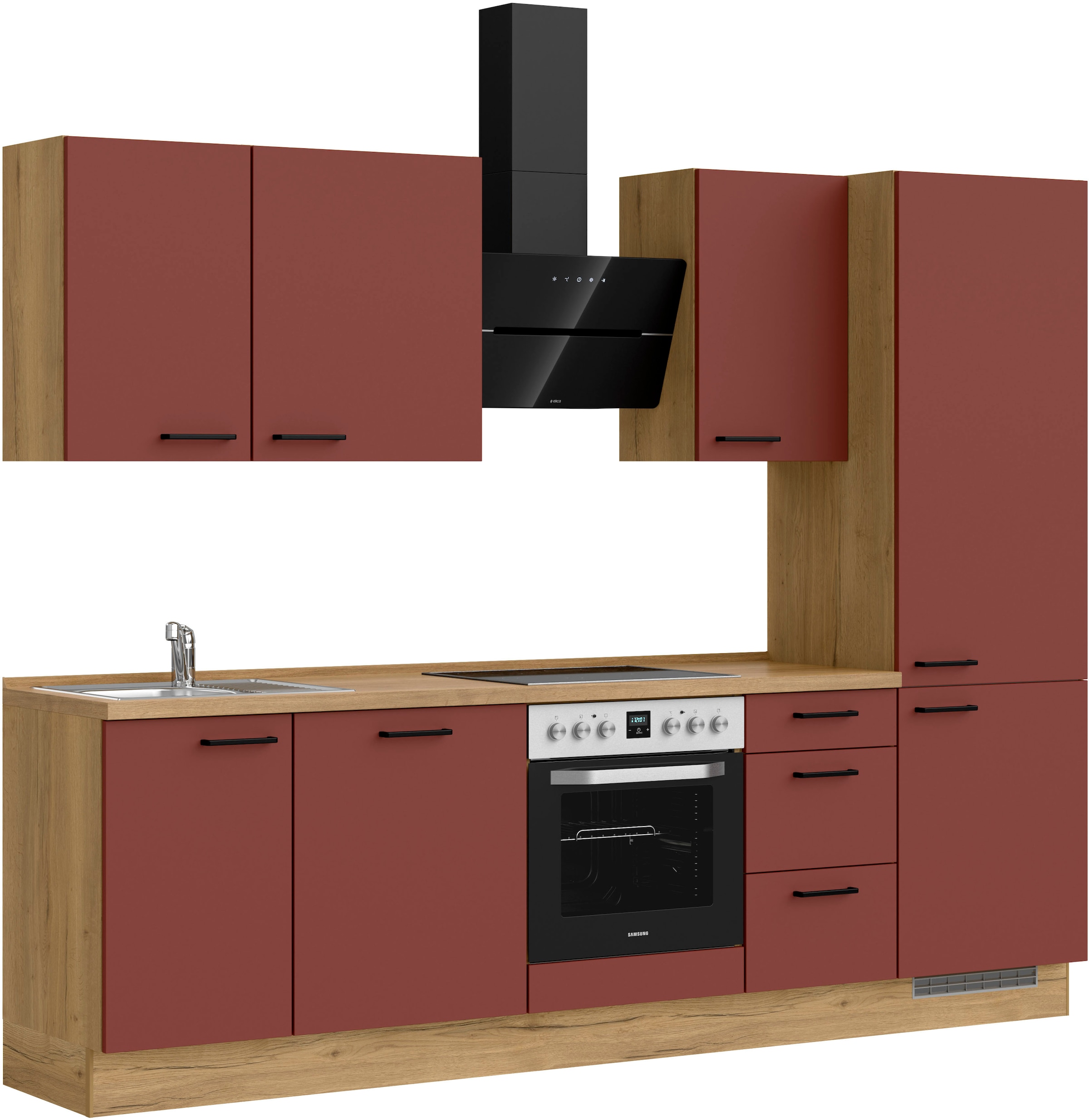nobilia® Küchenzeile »"Easytouch II"«, vormontiert, Ausrichtung wählbar, Breite 270 cm, wahlw. mit E-Geräten