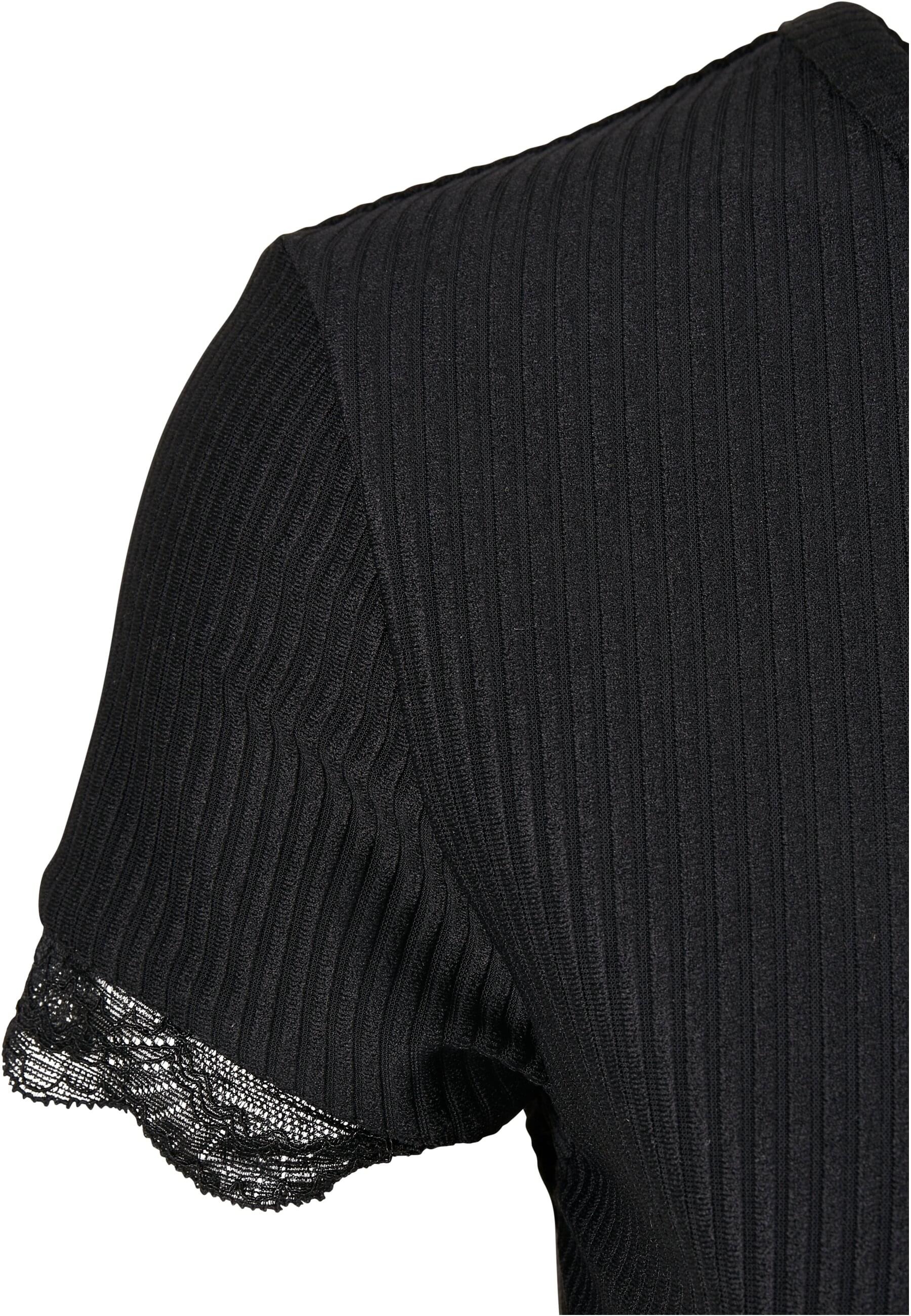 URBAN CLASSICS T-Shirt »Urban Classics Damen Ladies Cropped Lace Hem Tee«, (1 tlg.)