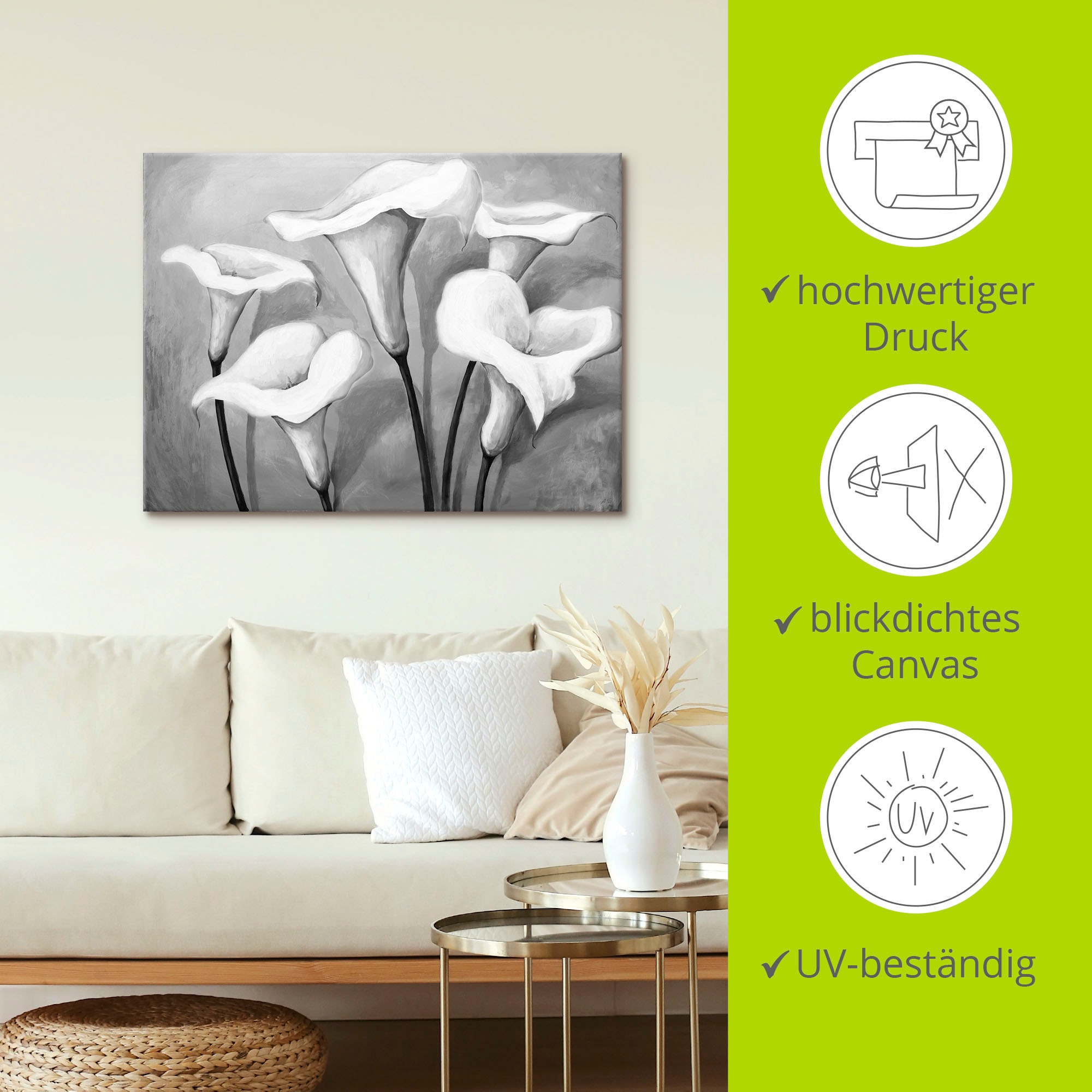 Artland Wandbild »Callas II«, Blumen, (1 St.), als Leinwandbild, Poster in verschied. Größen