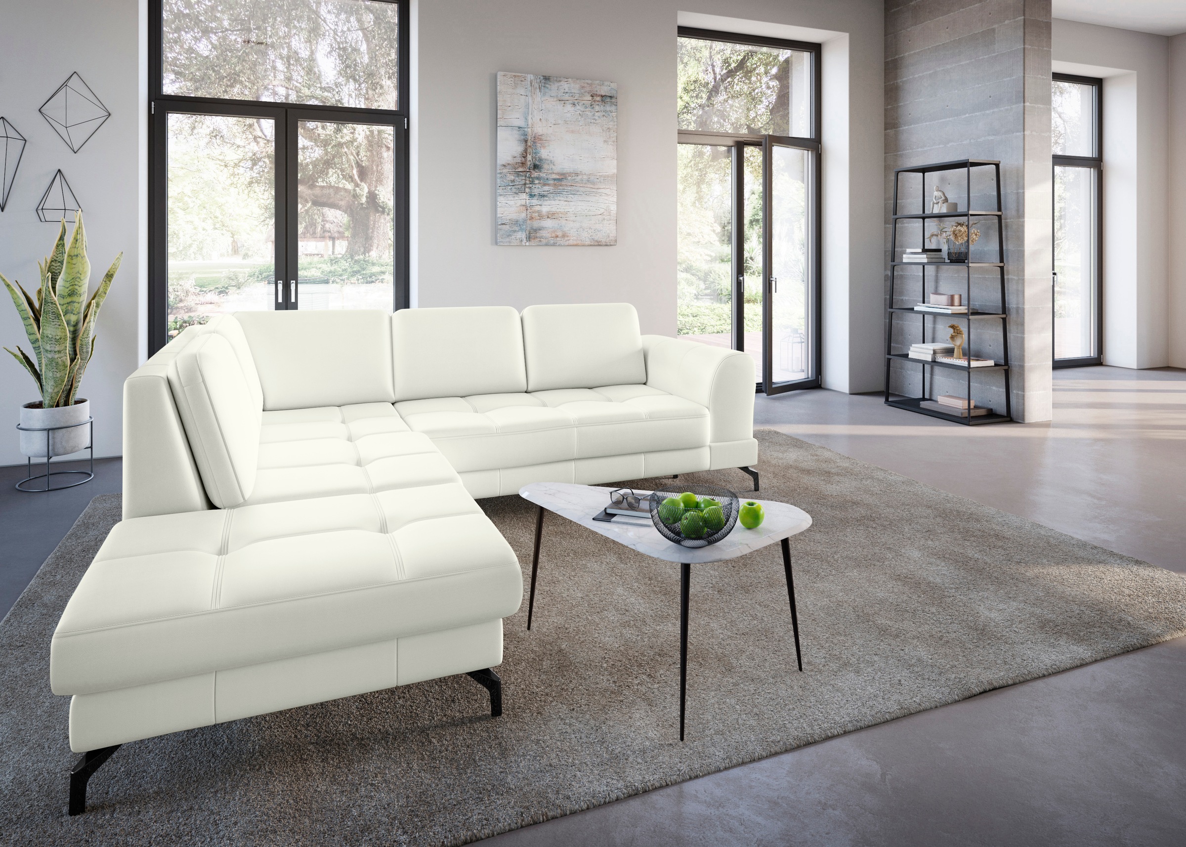 sit&more Ecksofa »Bendigo L-Form«, inklusive Sitztiefenverstellung, Bodenfreiheit 12 cm, in 2 Fußfarben