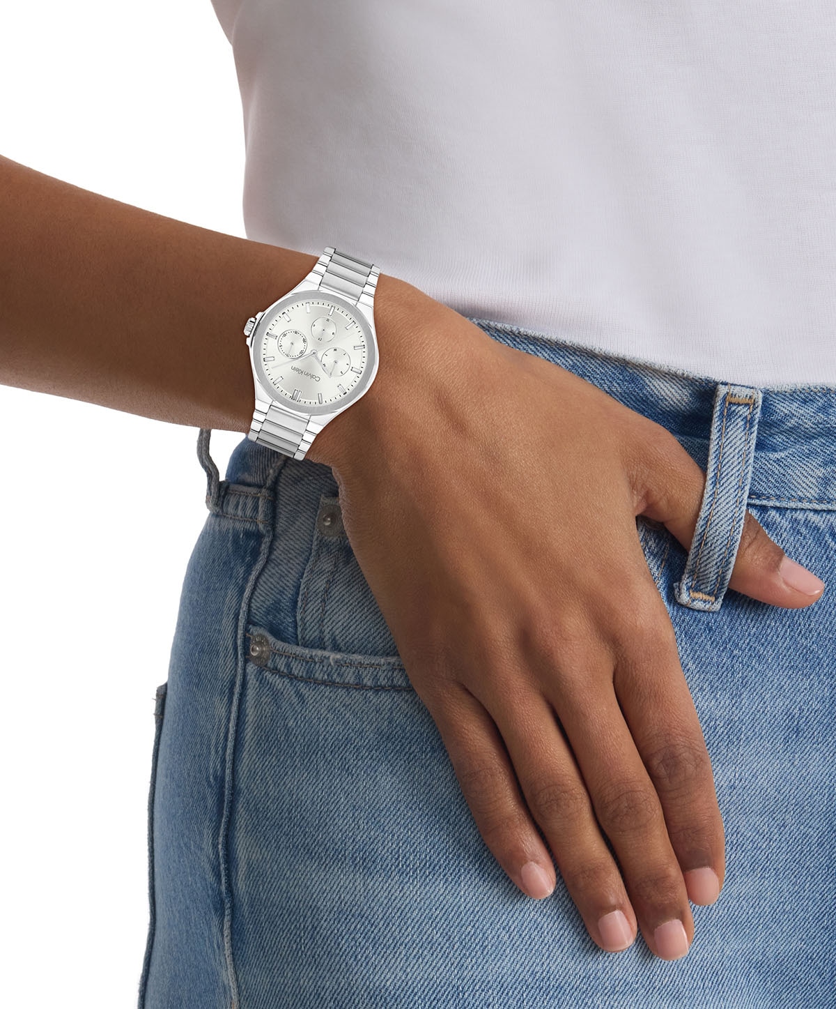 Calvin Klein Multifunktionsuhr »VIBRANCY«, Armbanduhr, Quarzuhr, Damenuhr, Tag, Wochentag, Edelstahlarmband