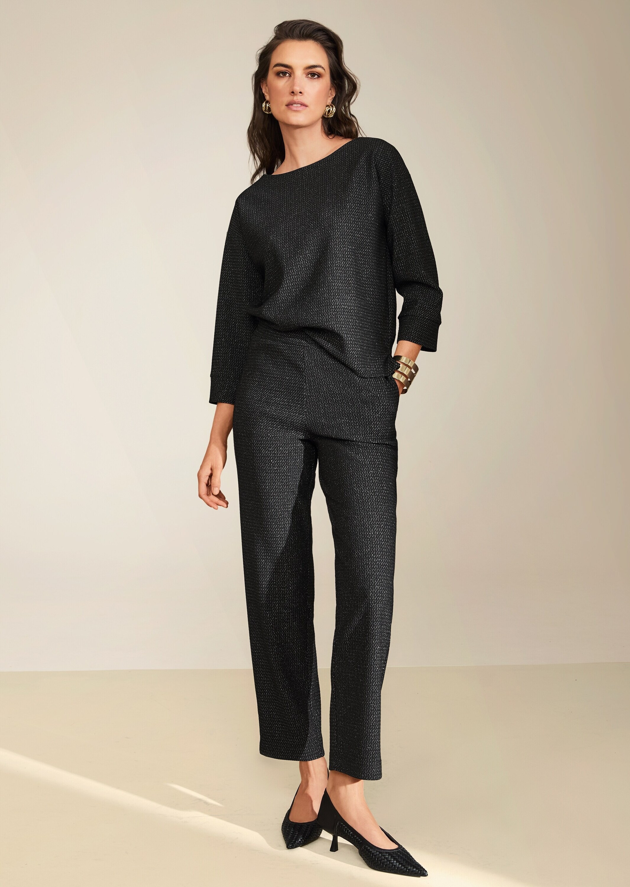 MADELEINE Jerseyhose »Jerseyhose Stretch-Stoffhose mit Glanzakzenten«