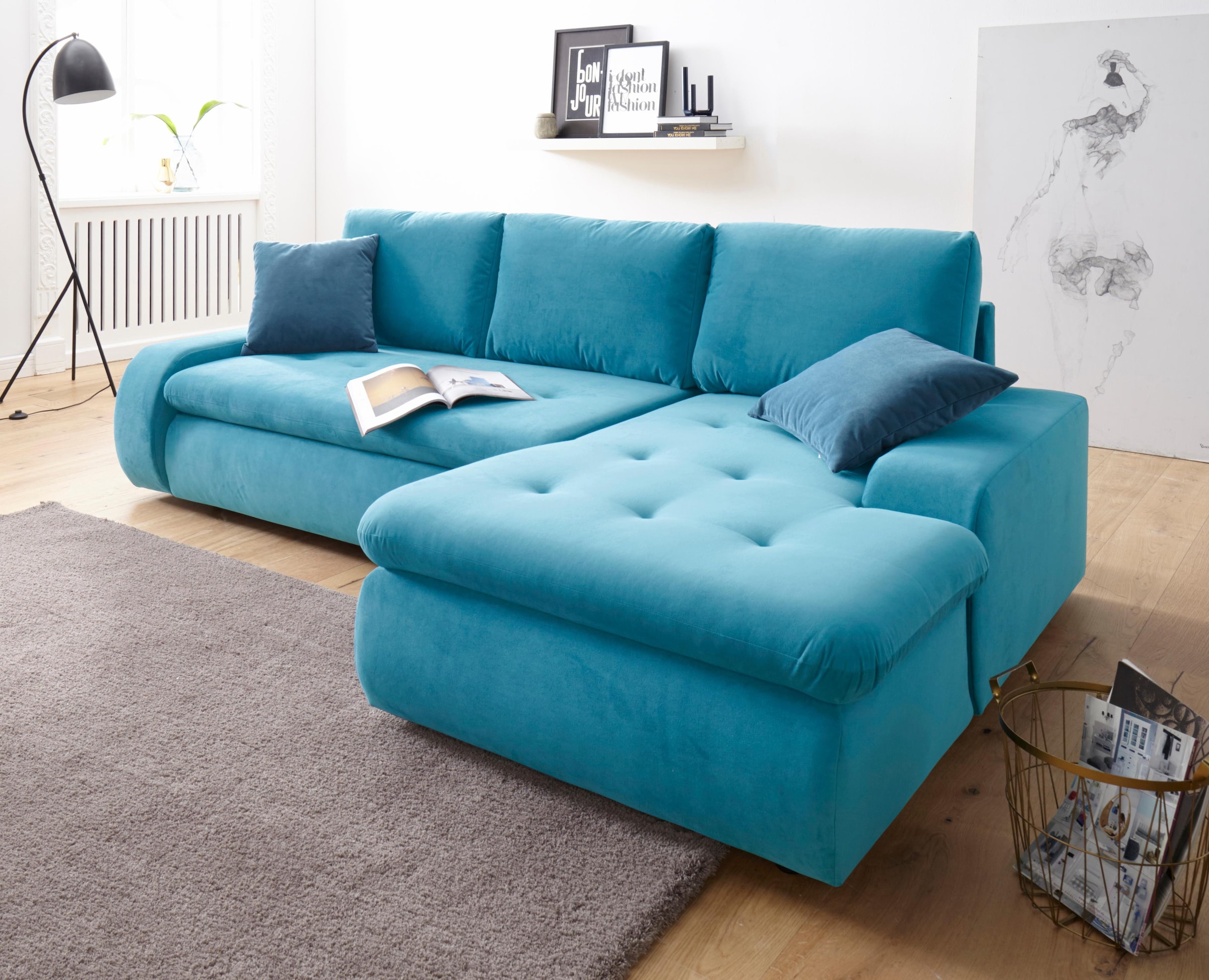 TRENDMANUFAKTUR Ecksofa »Indie II, tolle Detailverarbeitung, bequem und komfortabel im Sitz«, XL und XXL, wahlweise mit Bettfunktion, L-Form