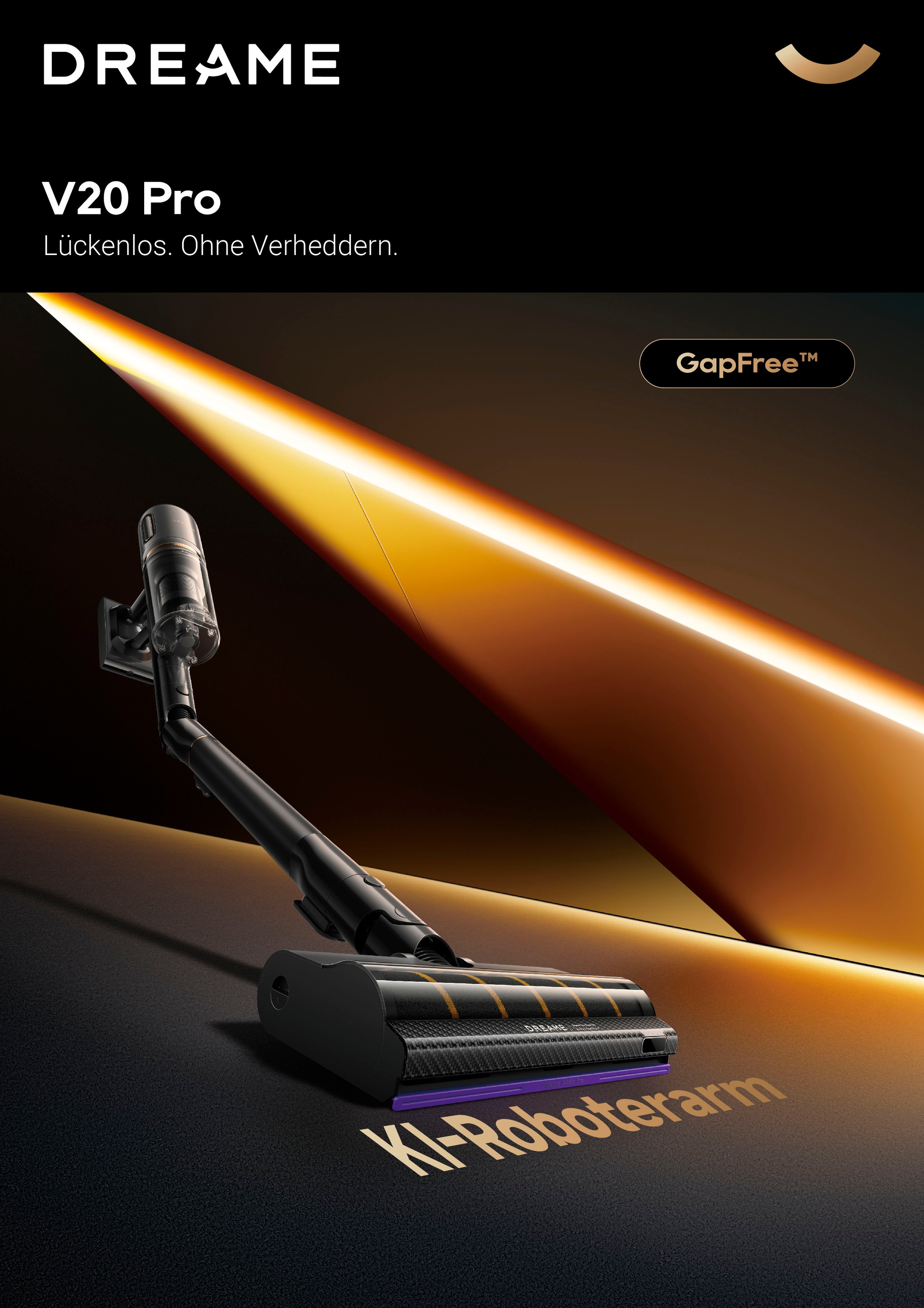 Dreame Akku-Stielstaubsauger »V20 Pro« kabellos mit Lithium-Ionen Akku, mit 90 Minuten Laufzeit
