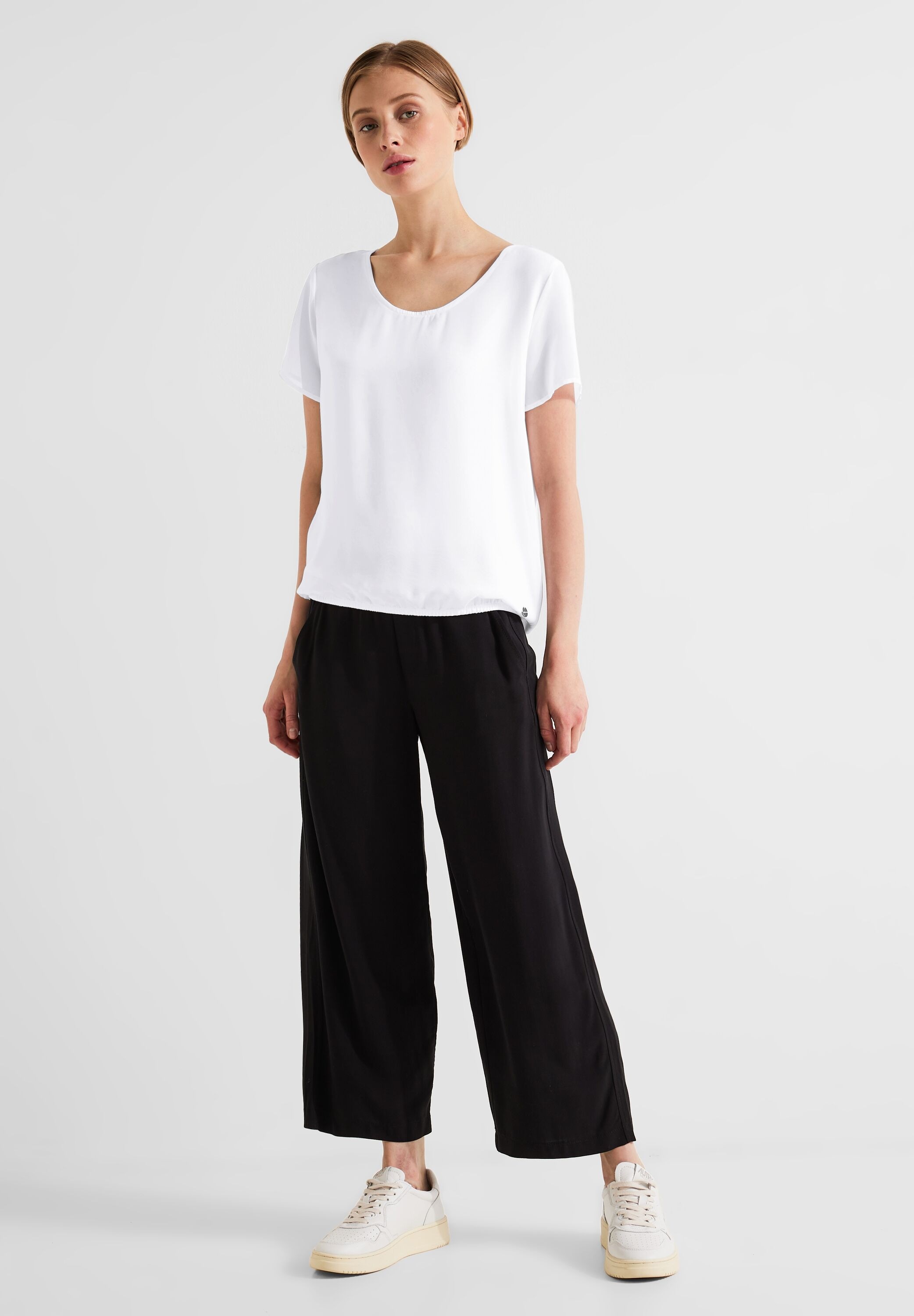 STREET ONE Chiffonbluse, mit Elastiksaum