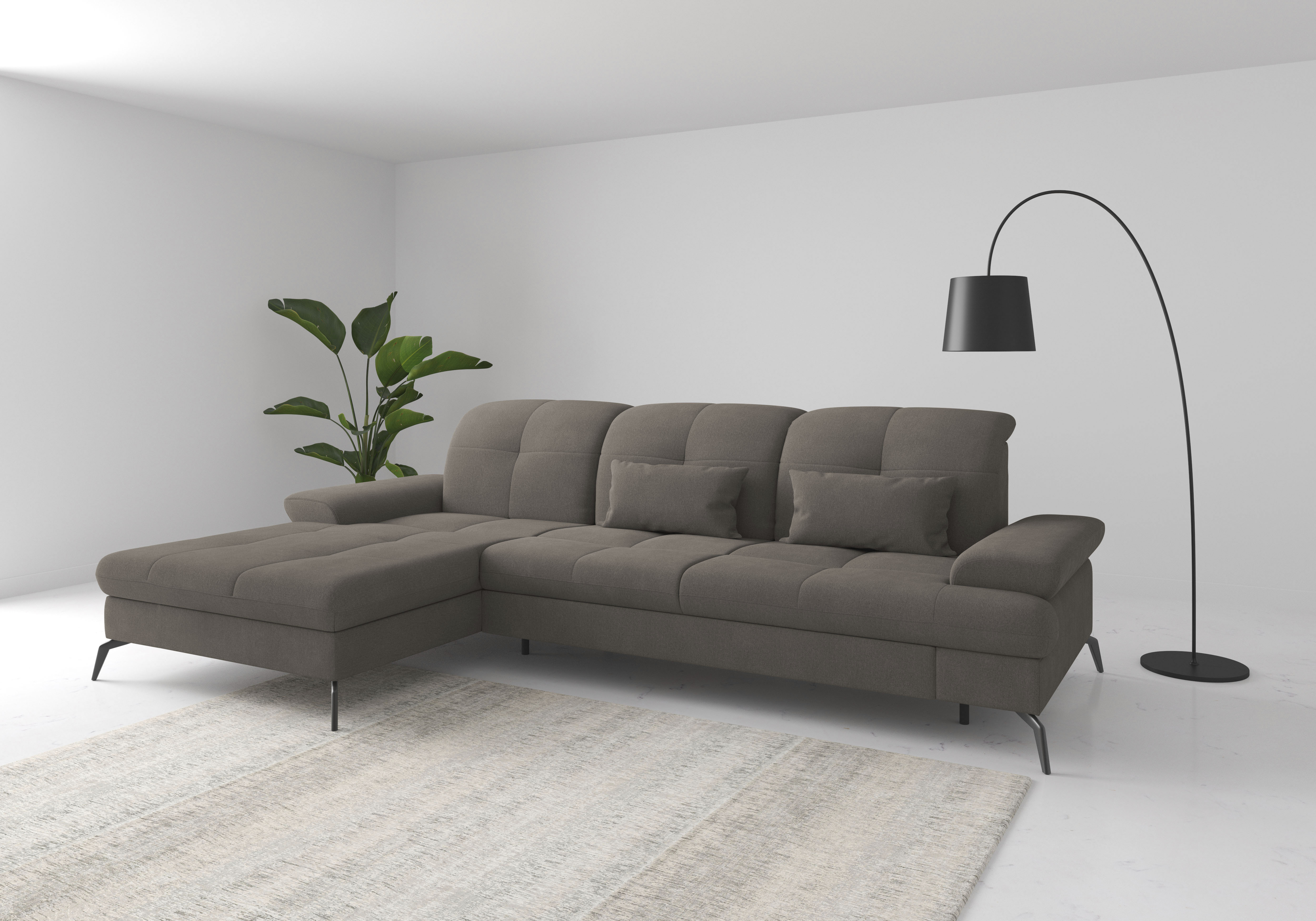 sit&more Ecksofa "Amica, L-Form, inkl. Sitztiefenverstellung & Armteilverstellung" wahlweise mit Schlaffunktion, Bettkasten und Kopfteilverstellung