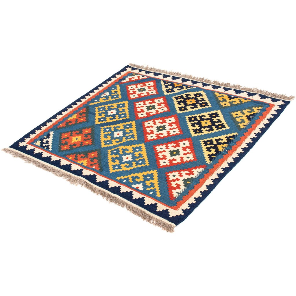 morgenland Wollteppich »Kelim - Oriental quadratisch - 103 x 93 cm - hellblau«, quadratisch