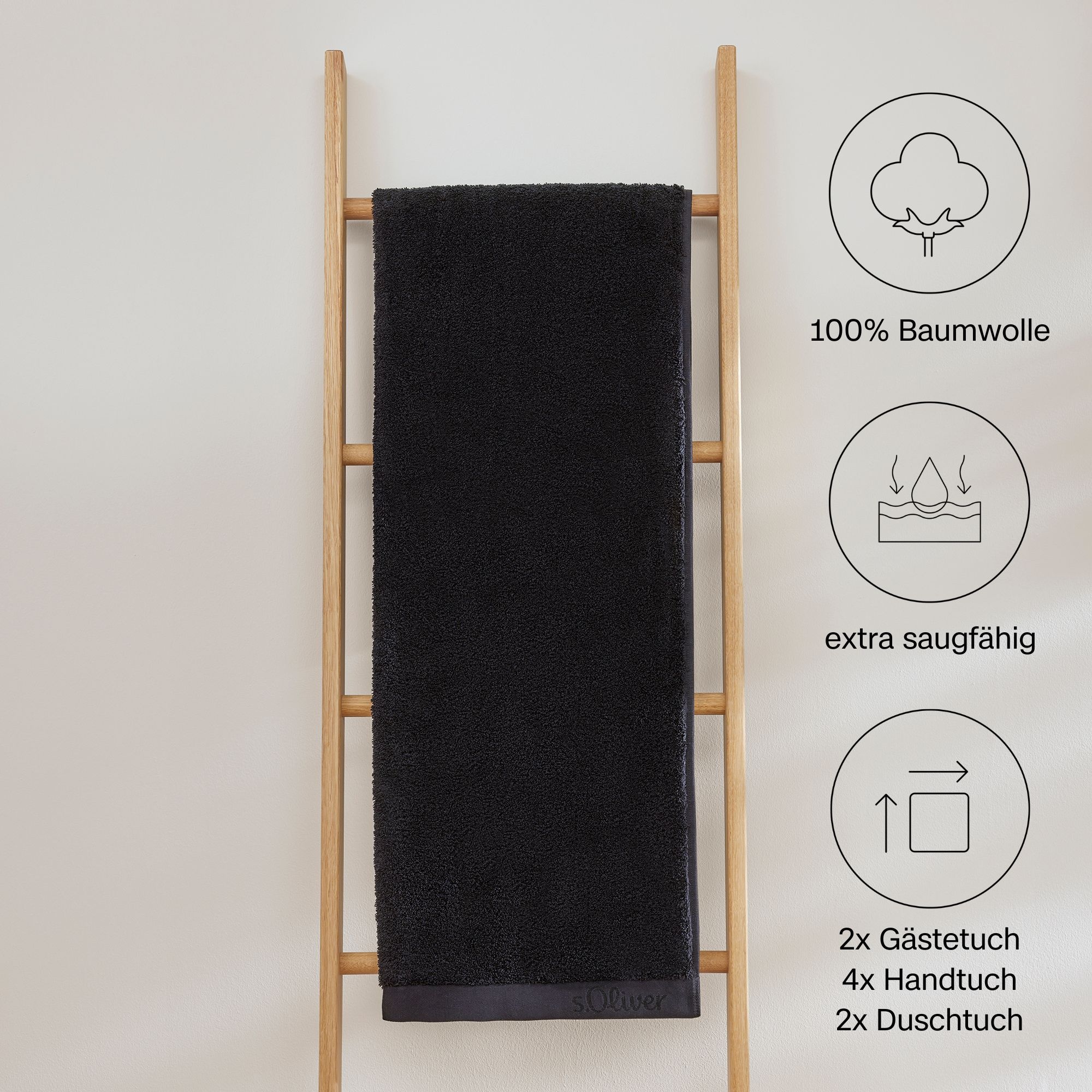 s.Oliver Handtuch Set »s.Oliver, Premium Qualität, 600 gr/m²«, (Set, 8 St., 2 Gästetücher 30x50 cm-4 Handtücher 50x100 cm-2 Duschtücher 70x140 cm), 2 Gästetücher 30x50, 4 Handtücher 50x100, 2 Duschtücher 70x140