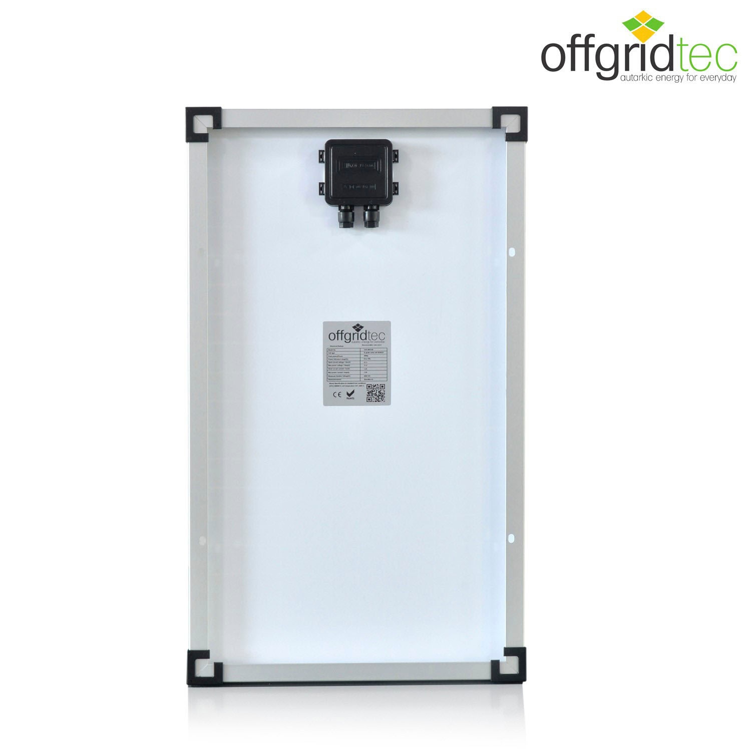 offgridtec Solarmodul »30W MONO 12V Solarpanel«, extrem wiederstandsfähiges ESG-Glas