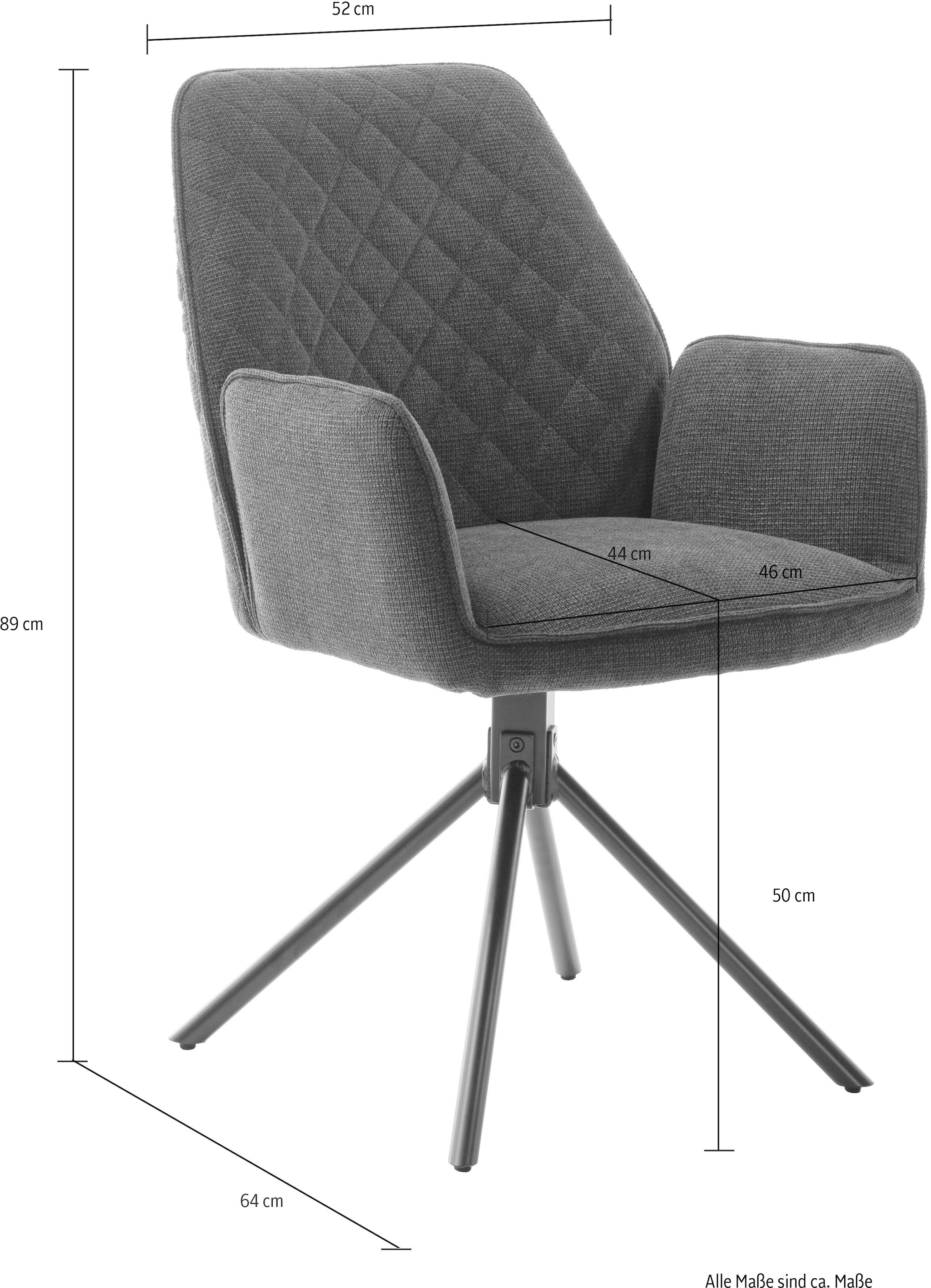 MCA furniture Esszimmerstuhl »ACANDI«, (2er-Set),drehbar 180°, Sitzhöhe von ca. 50 cm, Belastbarkeit 120 kg