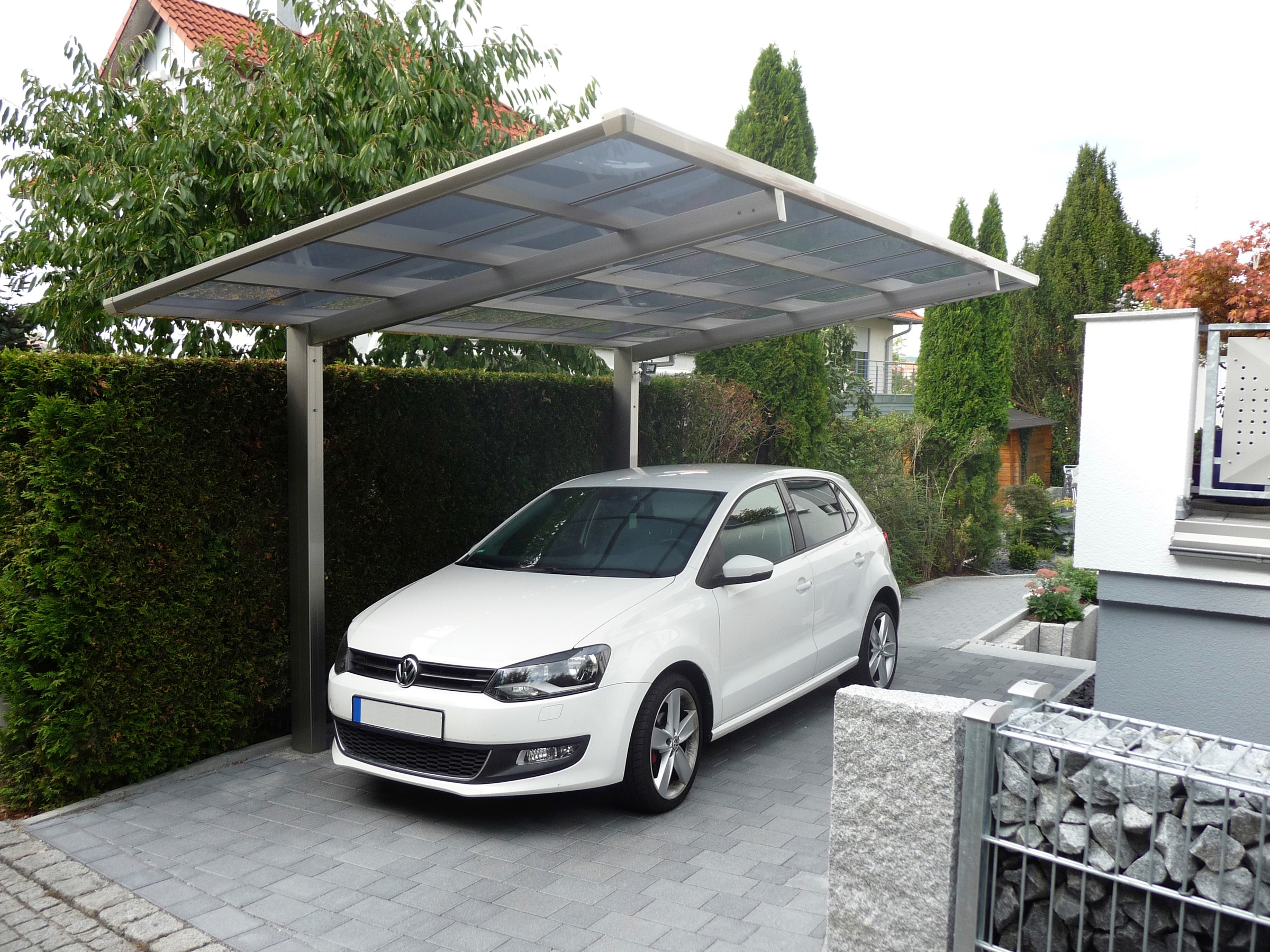 Ximax Einzelcarport »Linea Typ 60 Standard-Edelstahl-Look«, Aluminium, 257 cm, edelstahlfarben, Aluminium