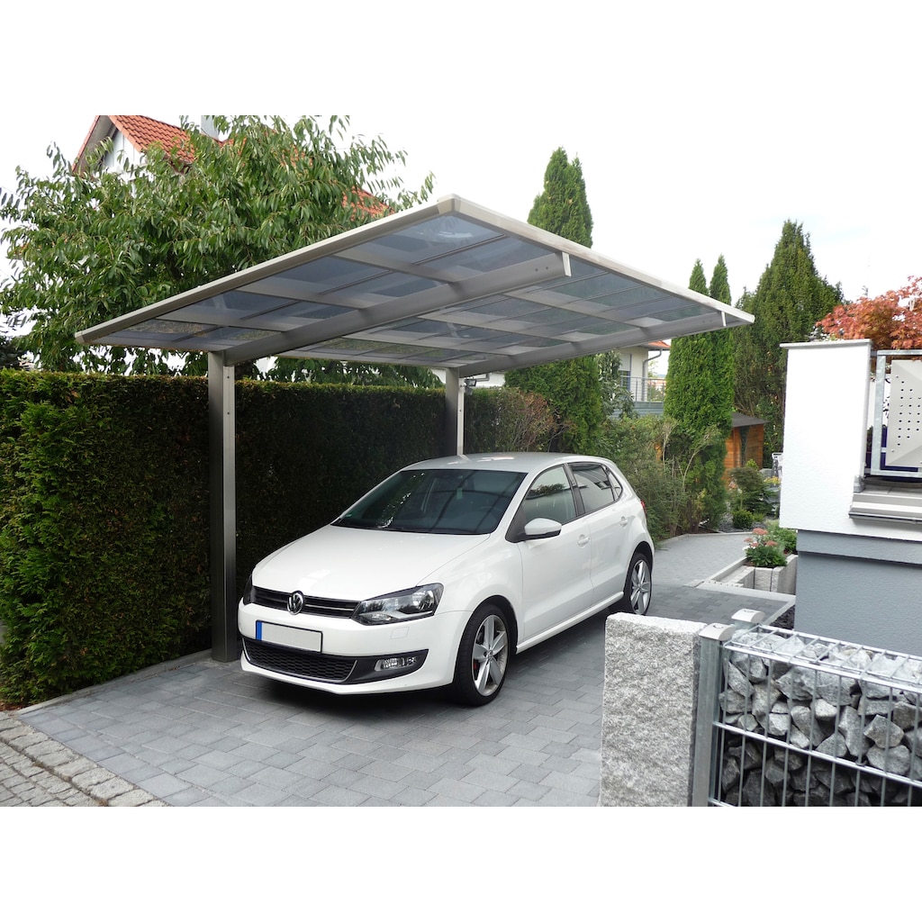 Ximax Einzelcarport »Linea Typ 60 Standard-Edelstahl-Look«, Aluminium, 257 cm, edelstahlfarben