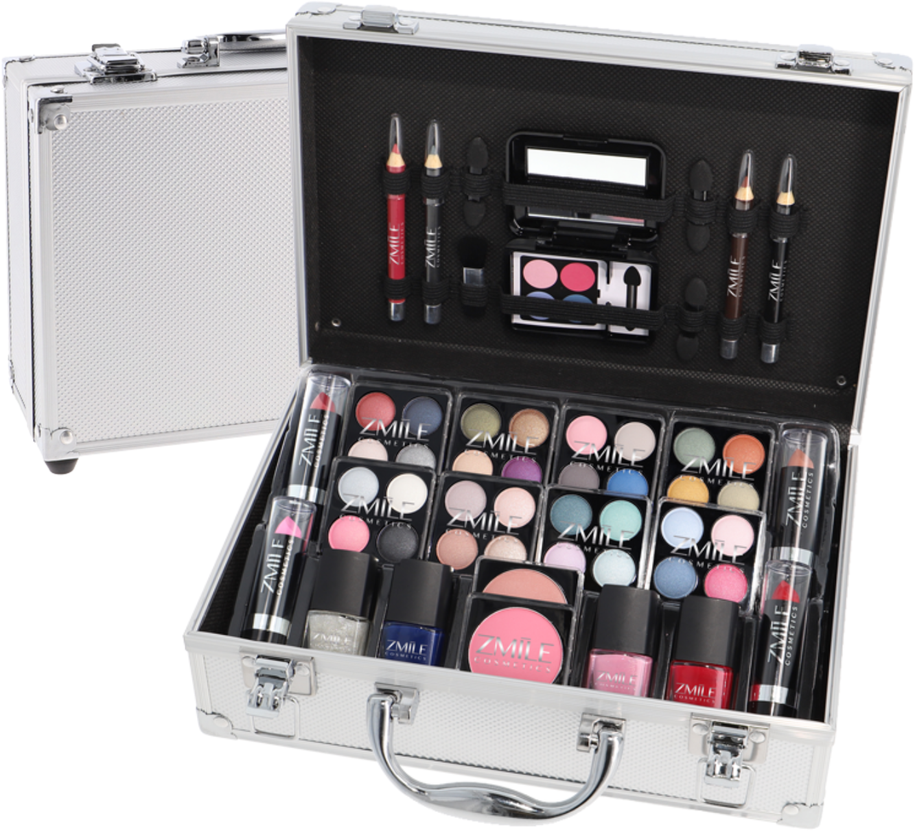 ZMILE COSMETICS Kinder Kosmetik-Koffer "'Everybody's Darling'", grau, B:25,1cm H:18,5cm T:9,3cm, Schmink-Sets, mit veganer Formulierung