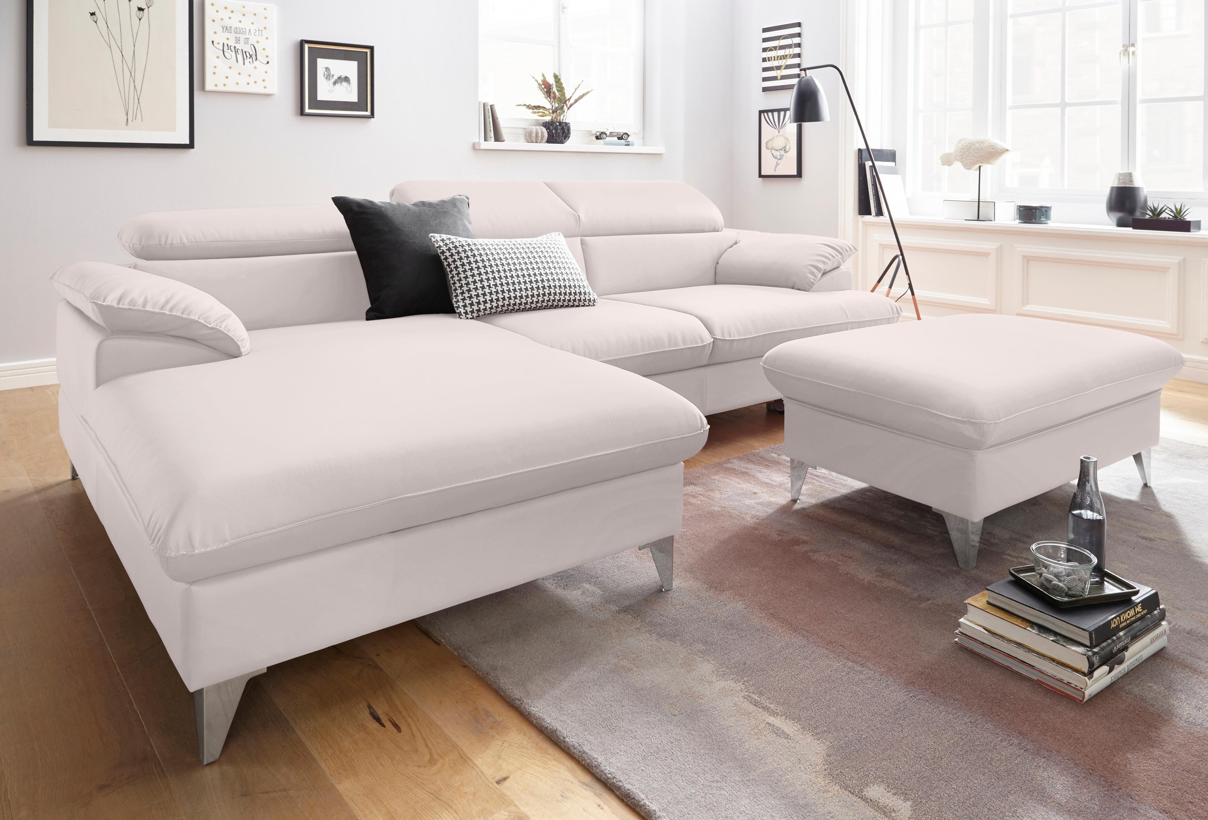 COTTA Ecksofa »Caluso L-Form«, mit Kopfteilverstellung, wahlweise mit Bettfunktion & Bettkasten