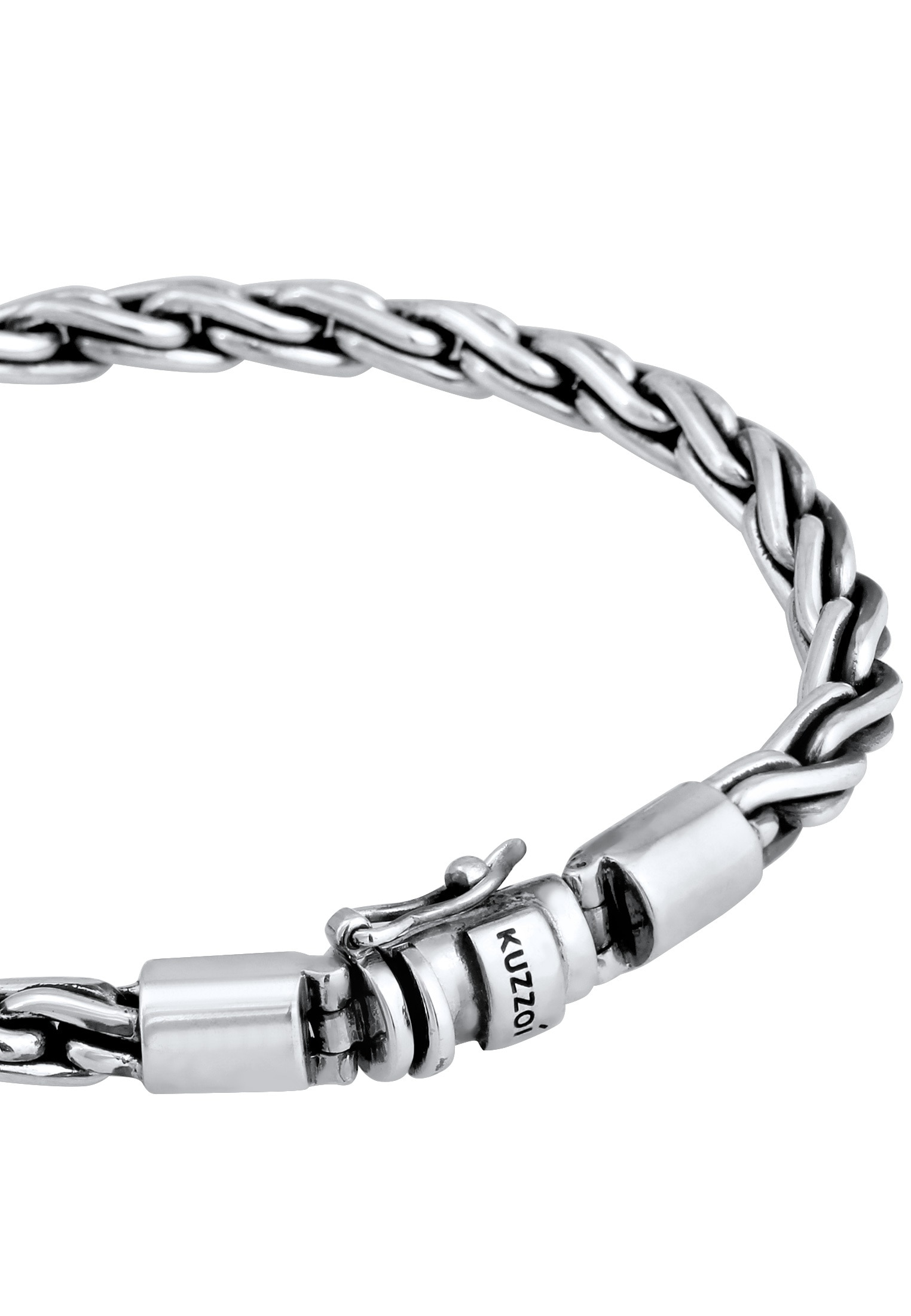 Kuzzoi Armkette »Armband Herren Kordel Kastenverschluss Unisex 925er Silber«