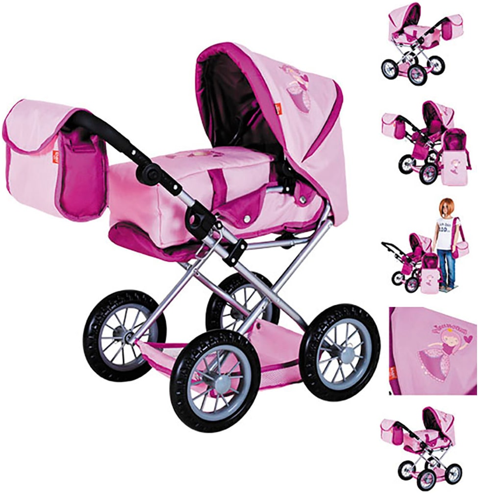 Knorrtoys® Kombi-Puppenwagen »Ruby, princess pink«, mit Wickeltasche