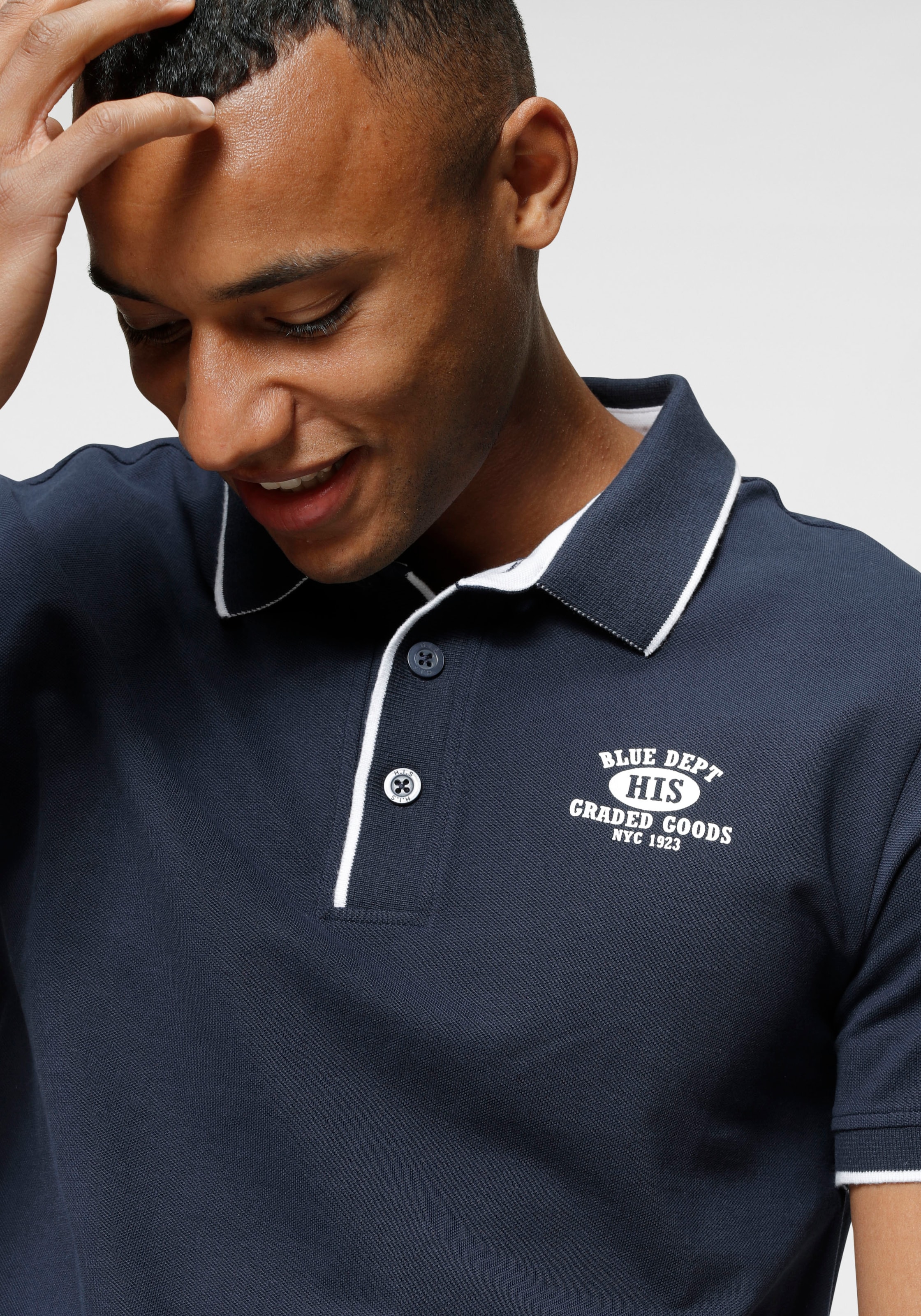 H.I.S Poloshirt, Kurzarm, schmal geschnitten, mit Polokragen, aus Piqué-Stoff