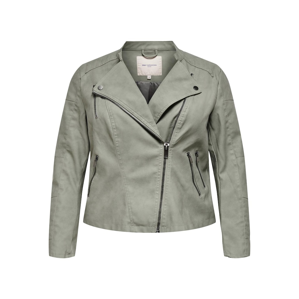 ONLY CARMAKOMA Lederimitatjacke »CARAVANA FAUX LEATHER BIKER OTW«, mit Biker-Details