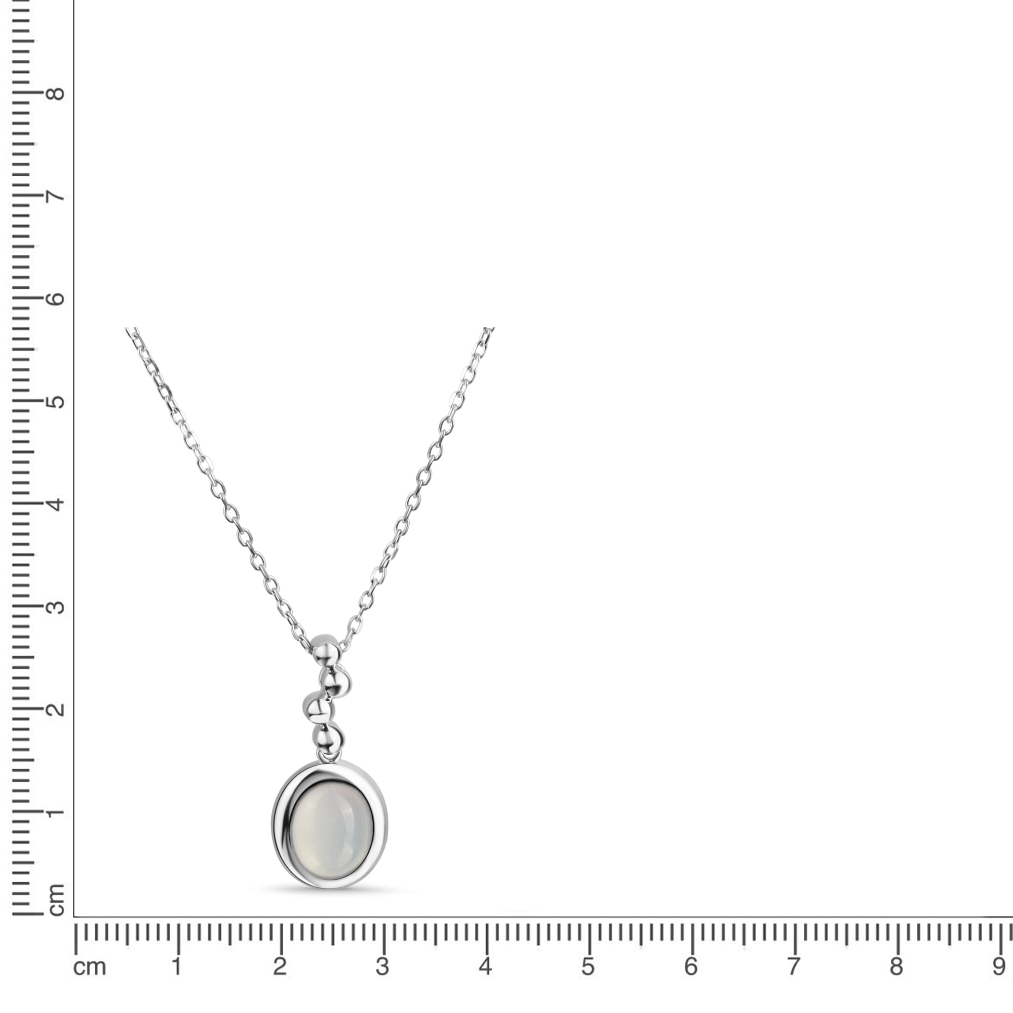Vivance Kette mit Anhänger »925 Sterling Silber rhodiniert Katzenauge hellblau«