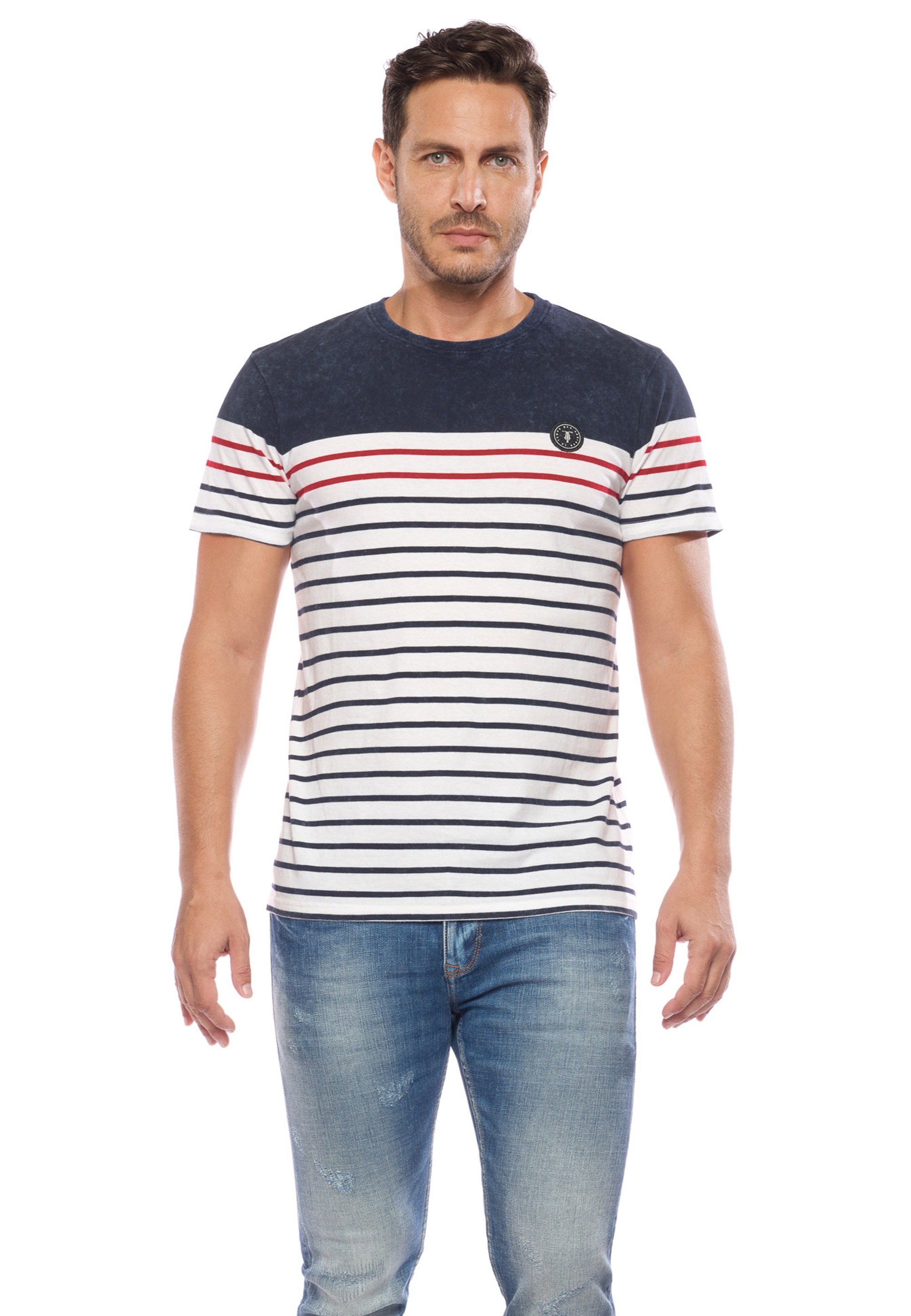 Le Temps Des Cerises T-Shirt »T SHIRTHOMME BLANK (MANCHE COURTE) / MAN BLANK (SHORT SLEEVE)«, im maritimen Look