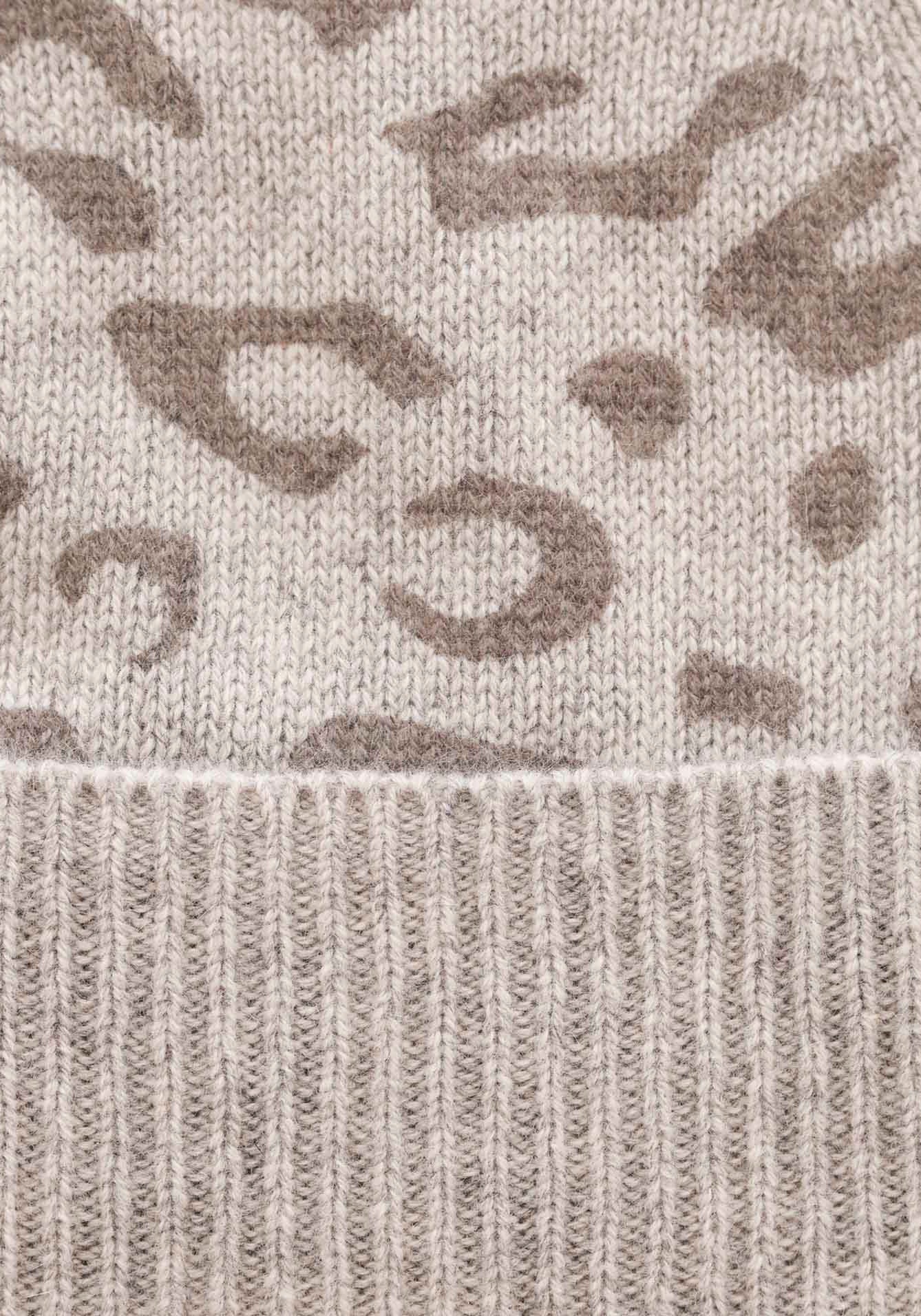 Zwillingsherz Strickmütze, mit modernem Leopardenmuster