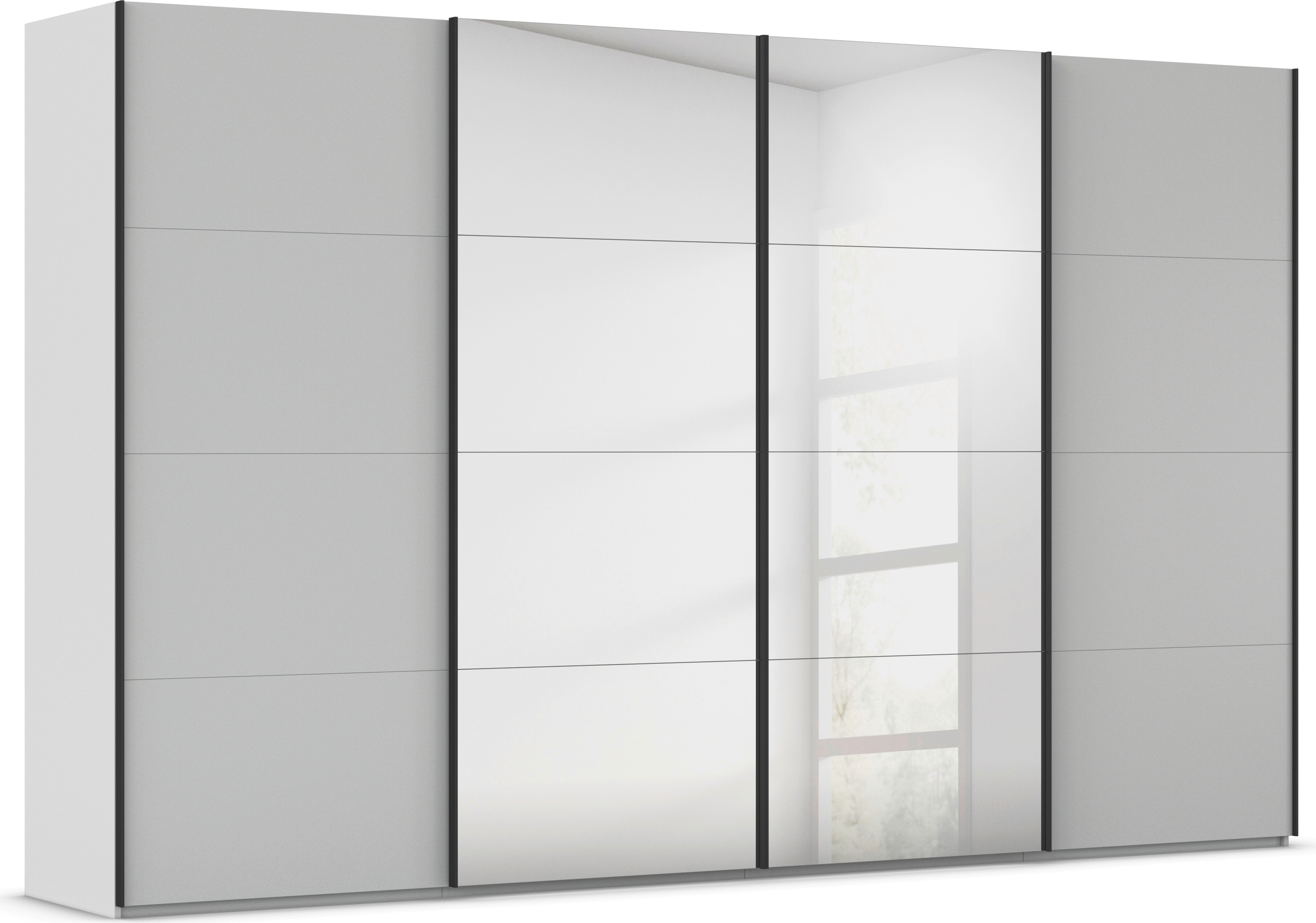 rauch "Kleiderschrank Schrank Garderobe Schlafzimmerschrank SCALE-FYRA" edle viergeteilte Türen mit Spiegel und vielen Farben MADE IN GERMANY