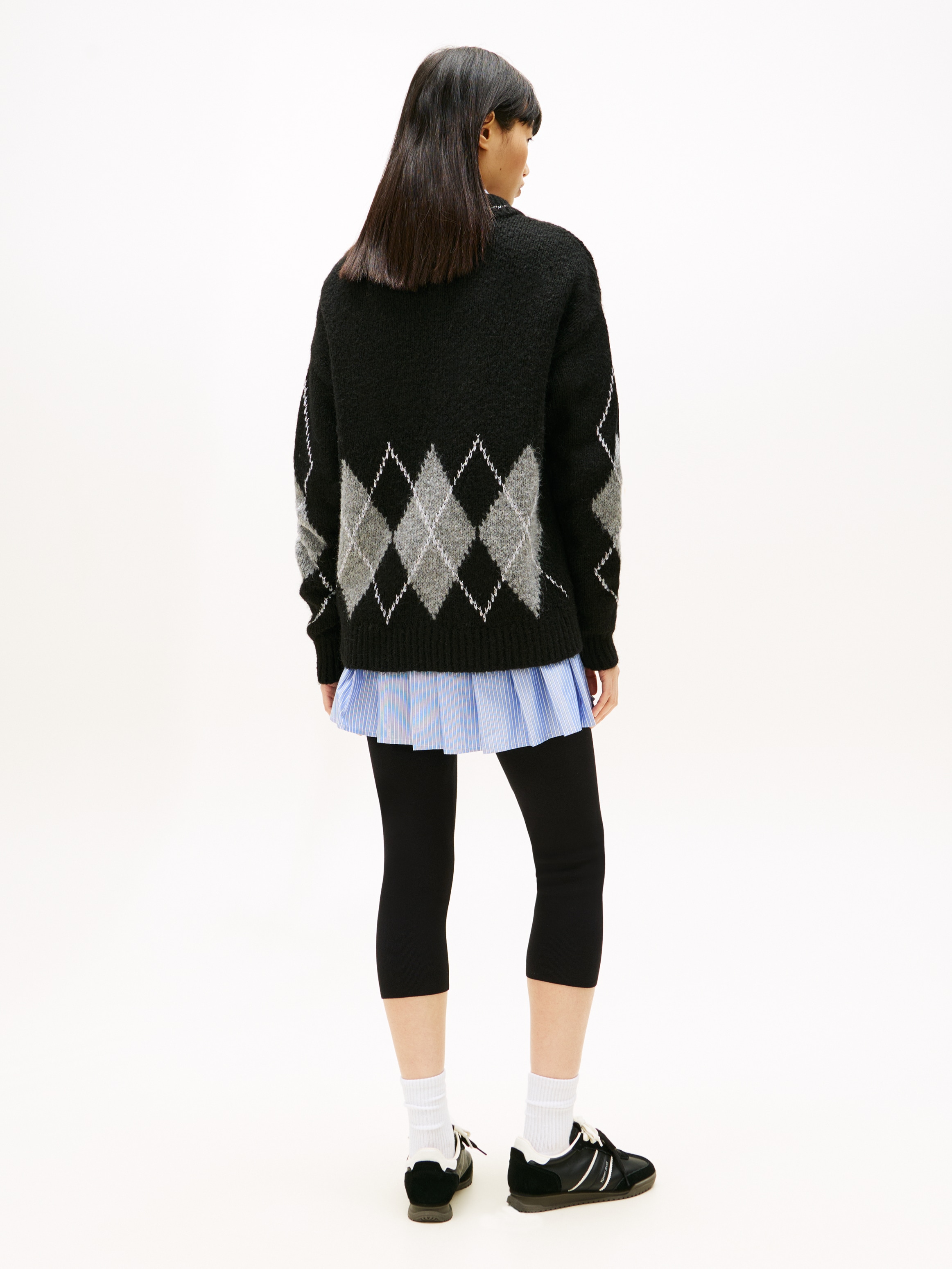 Tommy Jeans Strickpullover »TJW OVS ARGYLE POLO SWEATER«