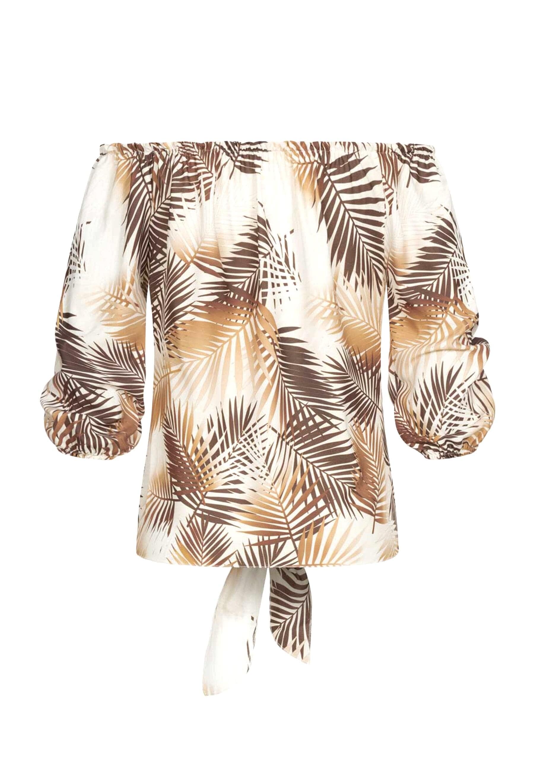 CLOUD 5IVE T-Shirt »CLOUD 5IVE Off-Shoulder Bluse mit Knotendetail und Rüschen«, (1 tlg.)