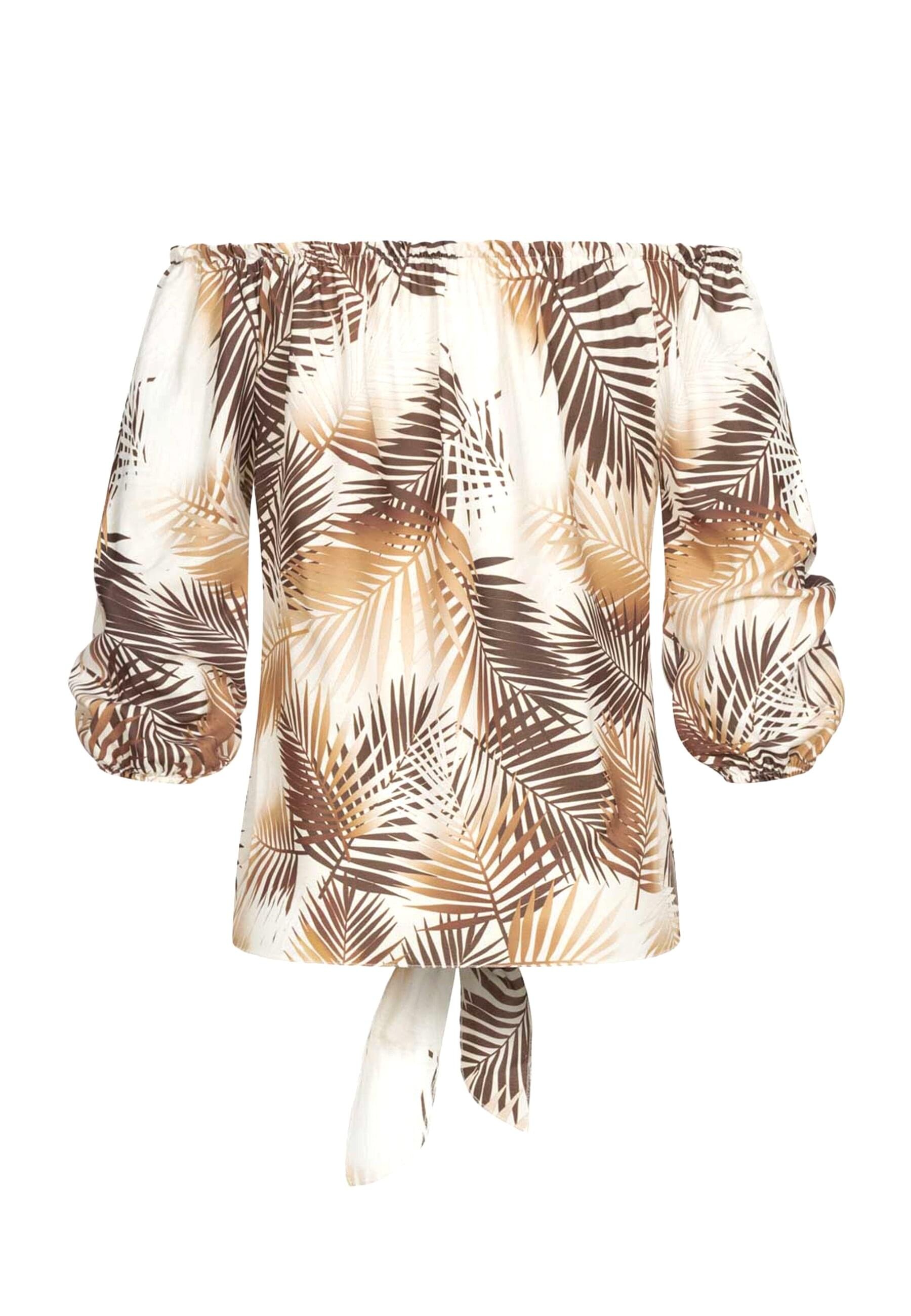 CLOUD 5IVE T-Shirt "CLOUD 5IVE Off-Shoulder Bluse mit Knotendetail und Rüsc günstig online kaufen