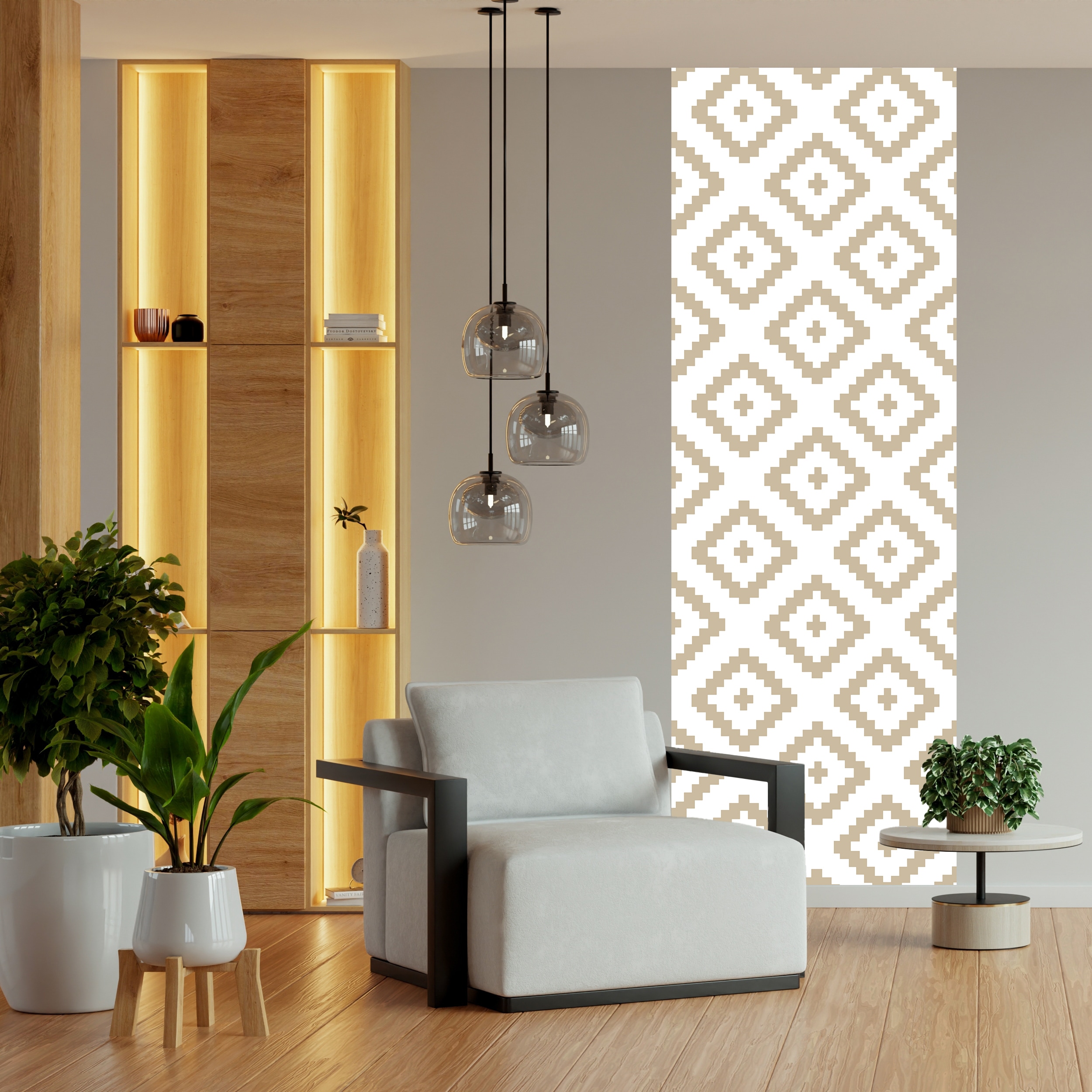 queence Vinyltapete "Muster-Beige" Farbverlauf abstrakt bedruckt gemustert glatt 90x250cm, selbstklebend, kinderleichte Anbringung, Sticker
