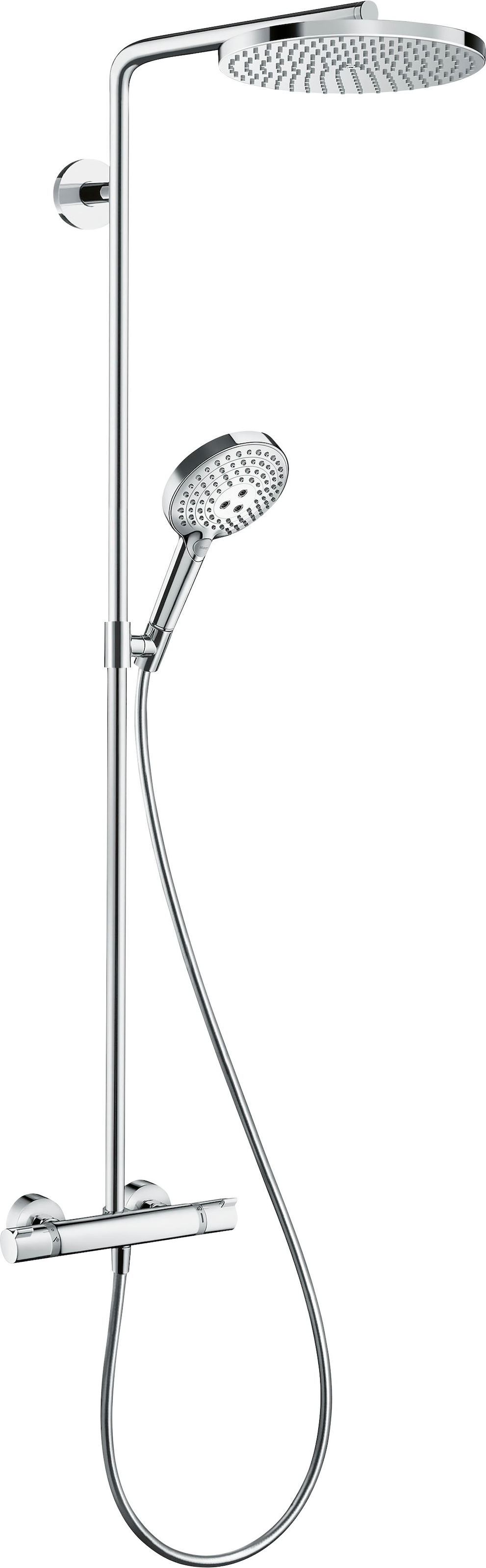 hansgrohe Duschsystem, (Komplett-Set), 24cm, PowderRain mit Thermostat